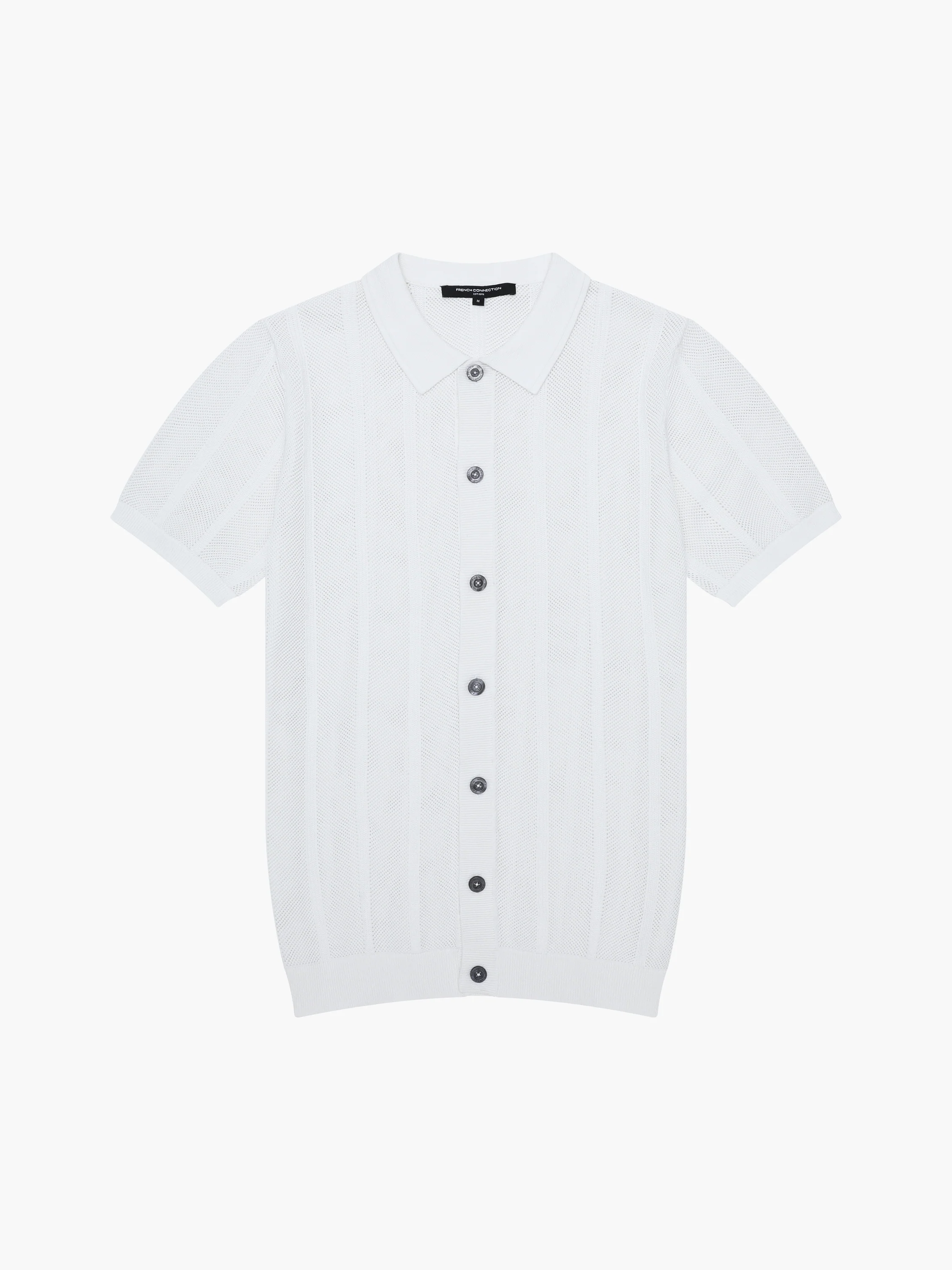 Button Down Bias Textured Short Sleeve Shirt - Image 6