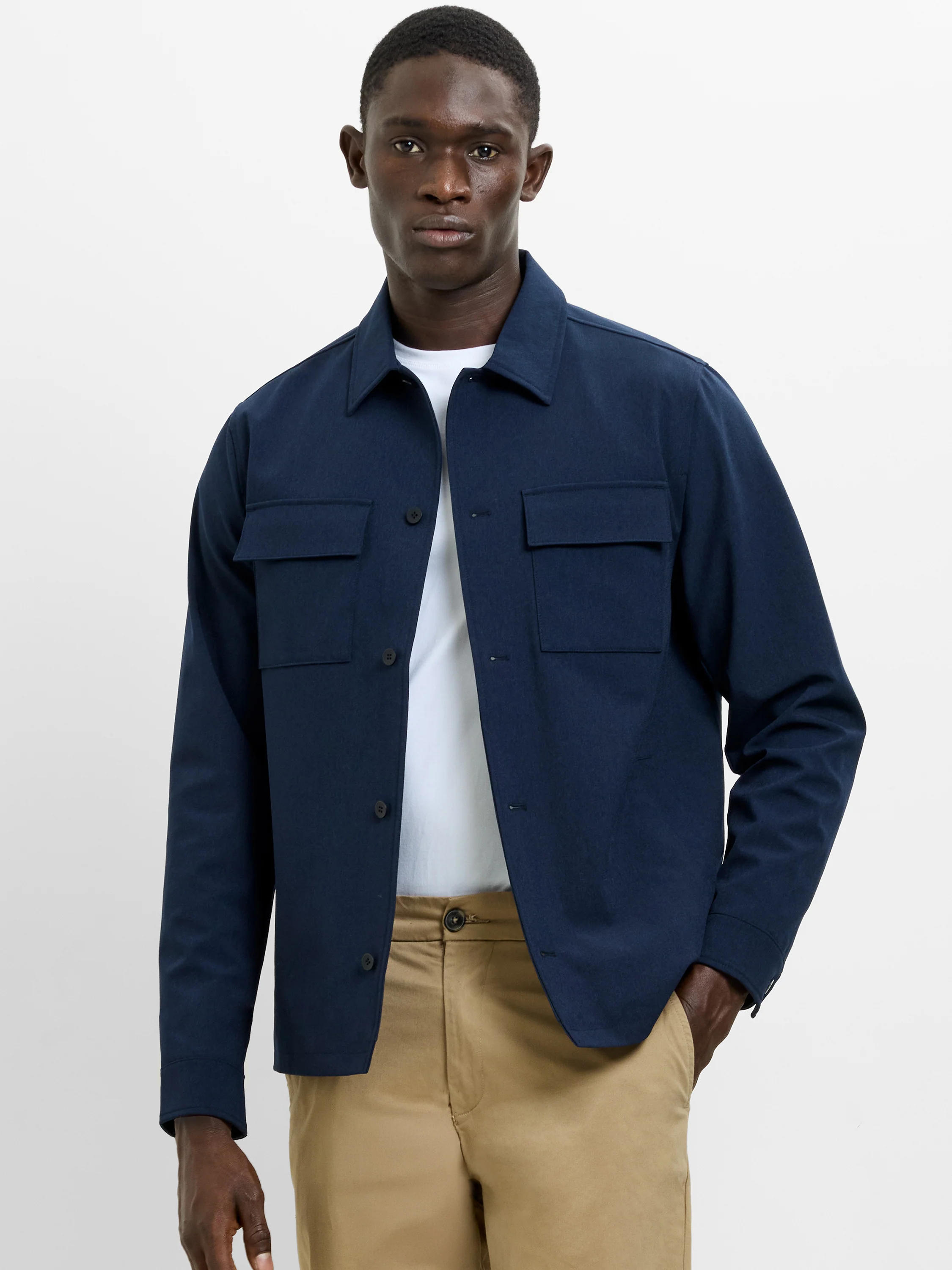 Button-Through Flap Chest Pocket Jacket - Image 3