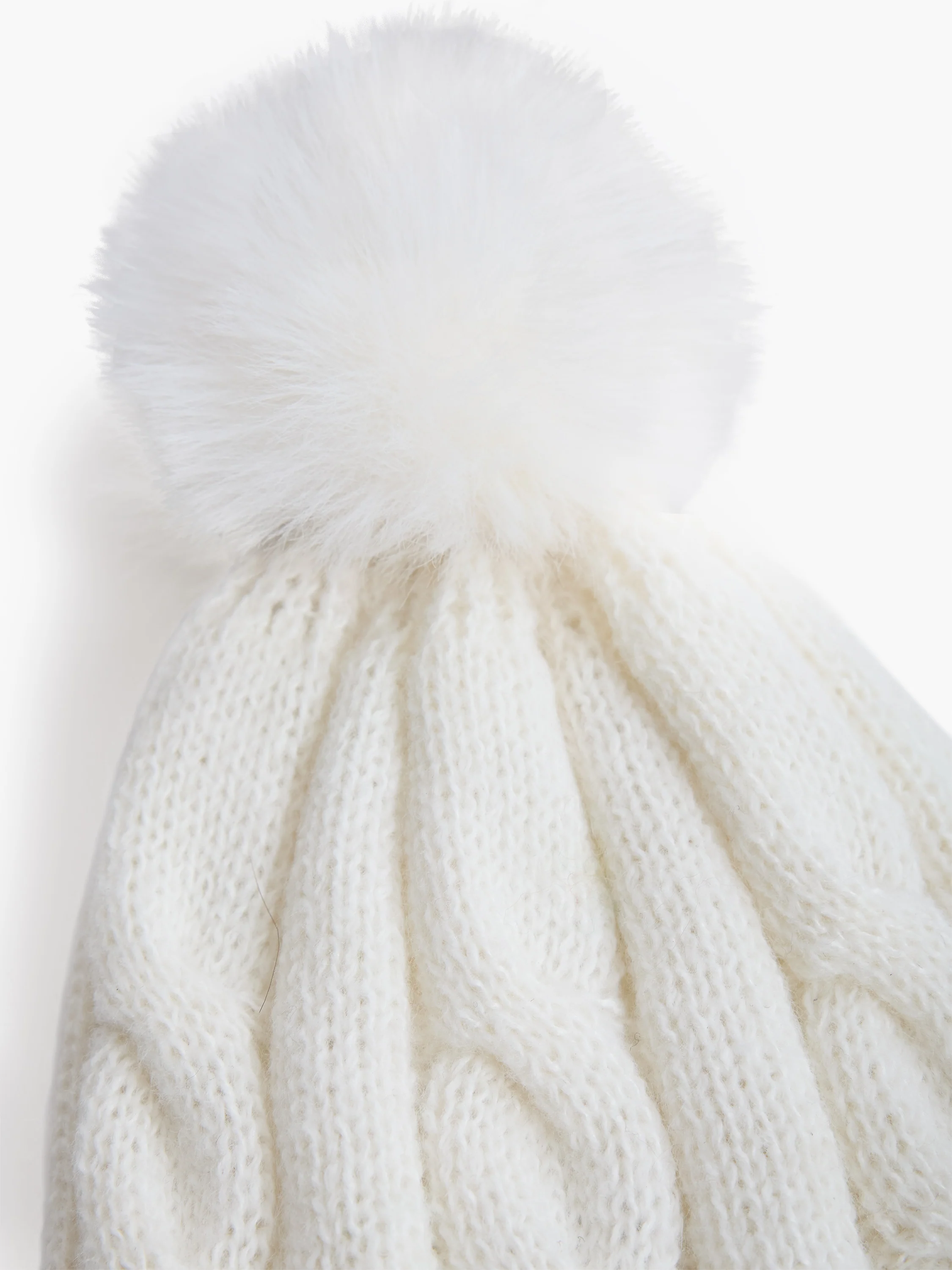 Cable Knit Pom Beanie Hat - Image 3
