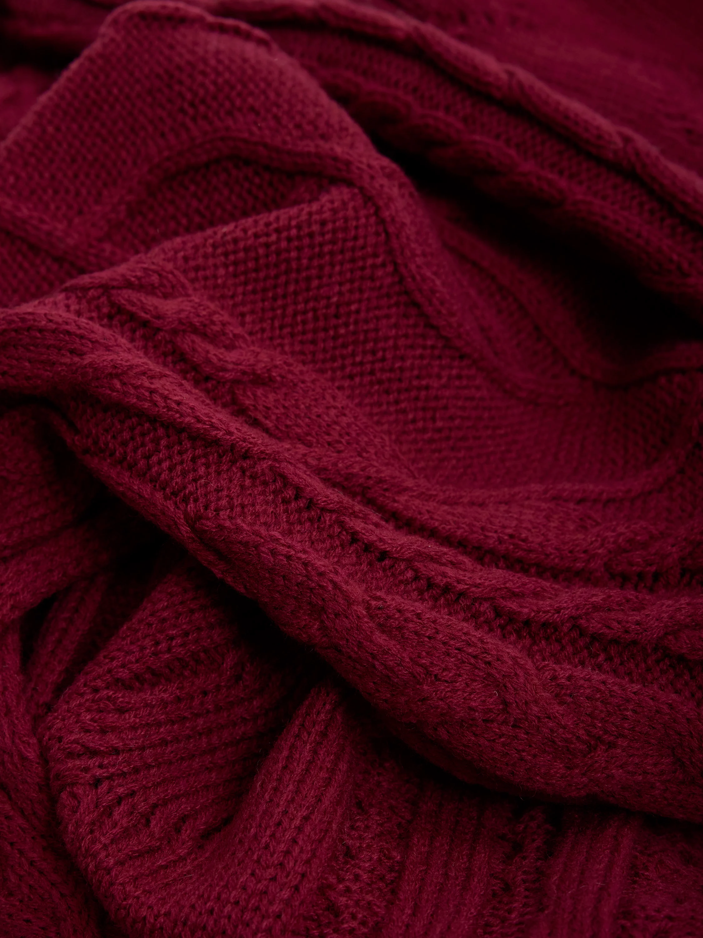 Cable Knit Scarf and Beanie Set - Image 4