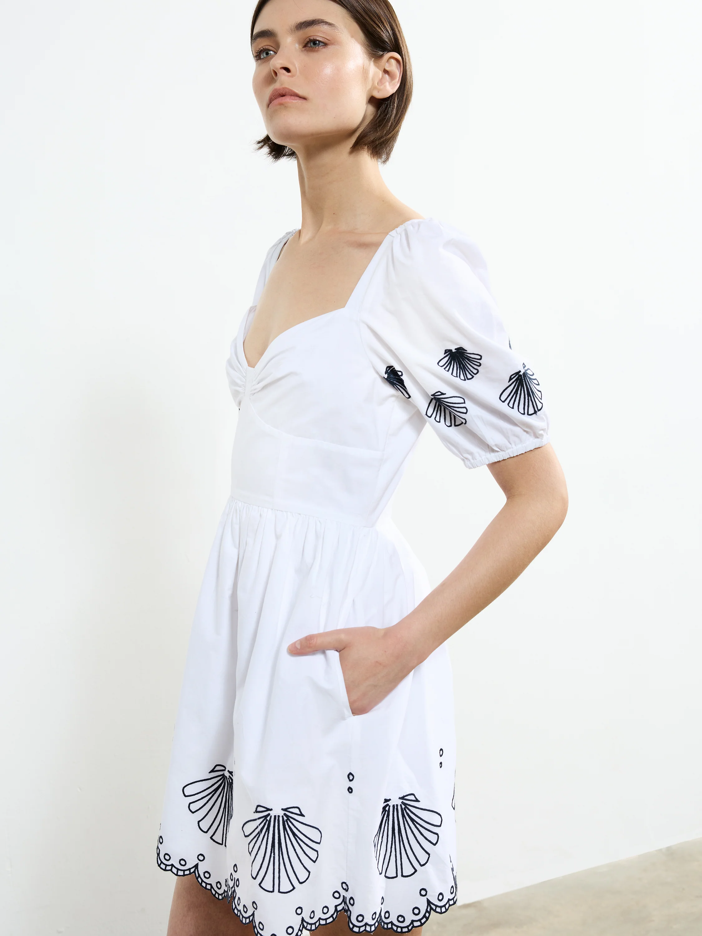 Cambria Cotton Anglaise Mini Dress - Image 4