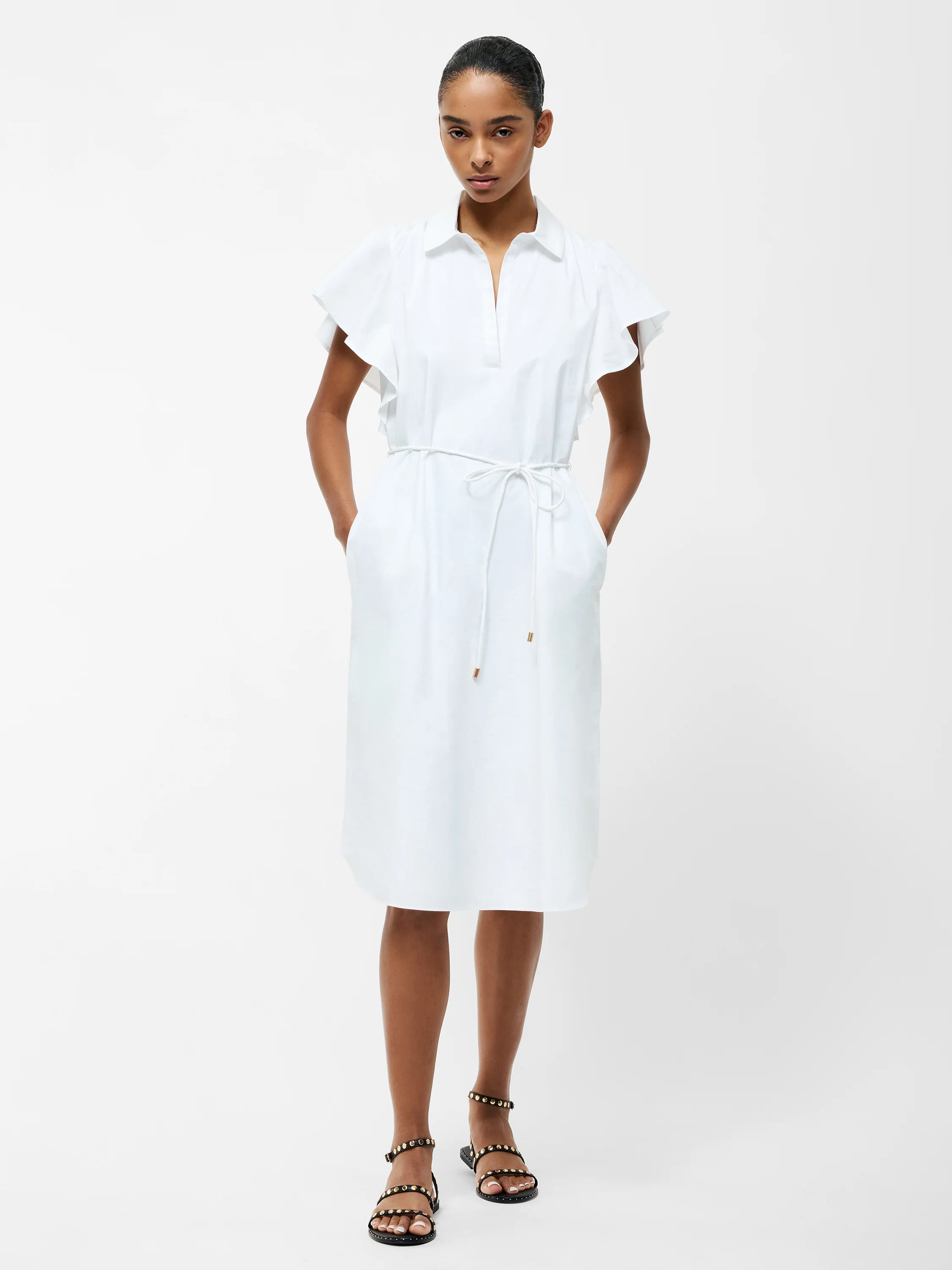 Cambria Cotton Belted Midi Dress - Image 2