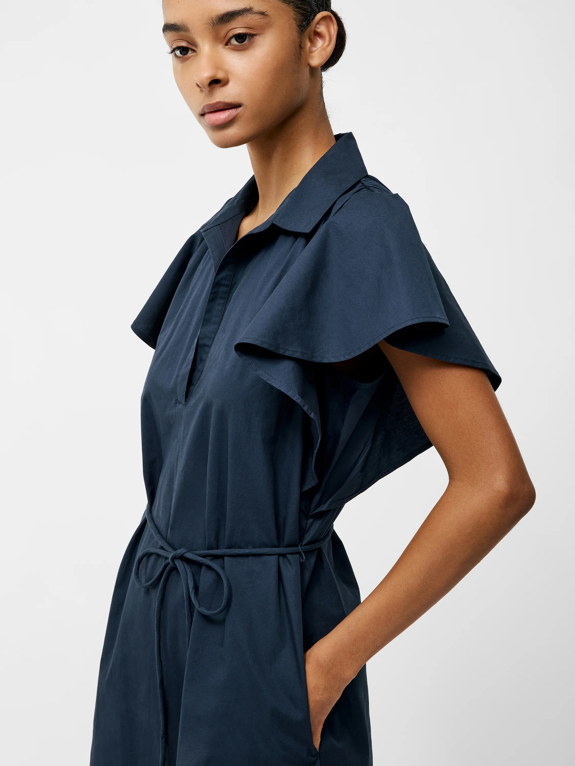 Cambria Cotton Belted Midi Dress - Image 4