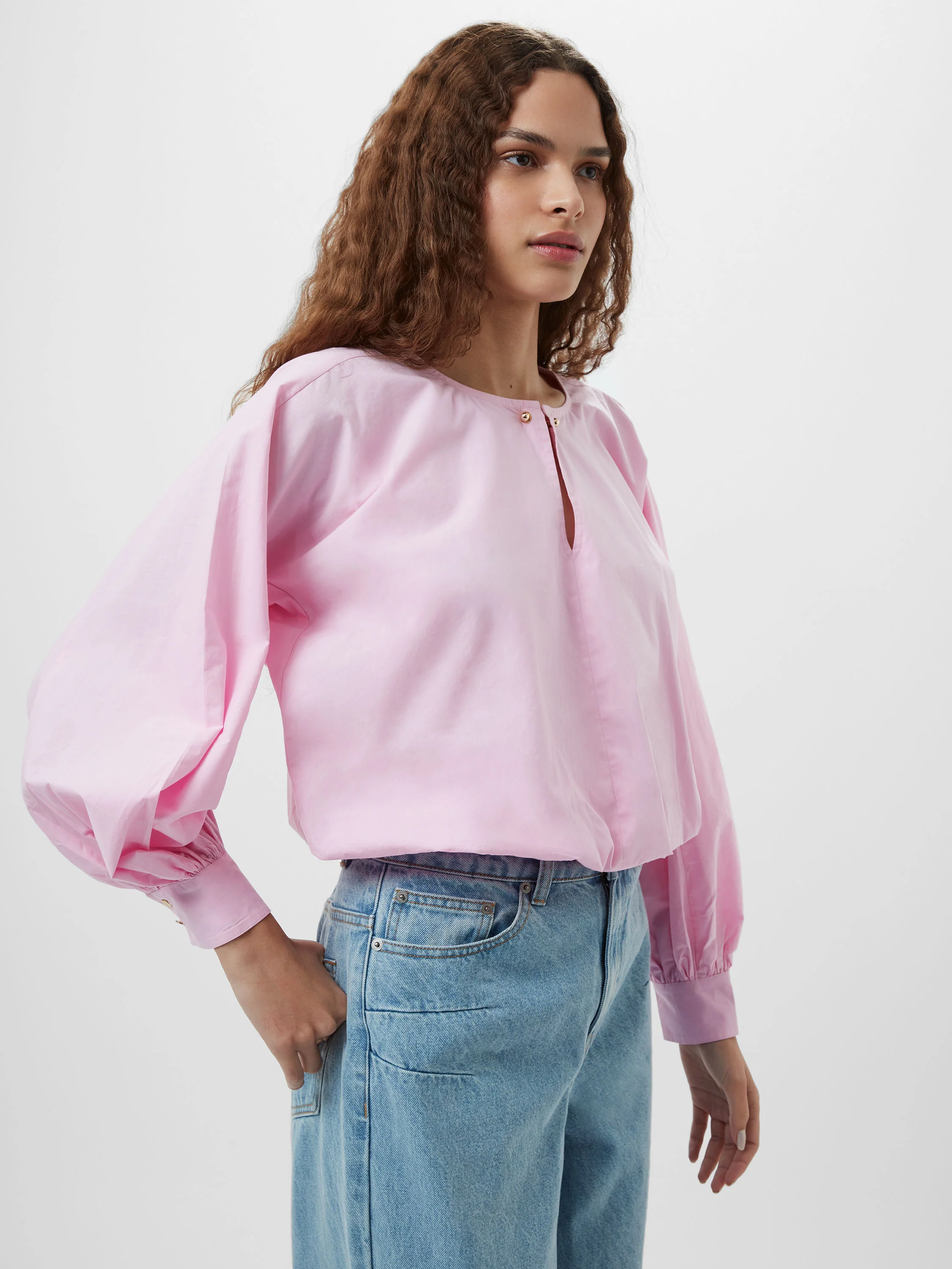 Cambria Cotton Bubble Hem Top - Image 3