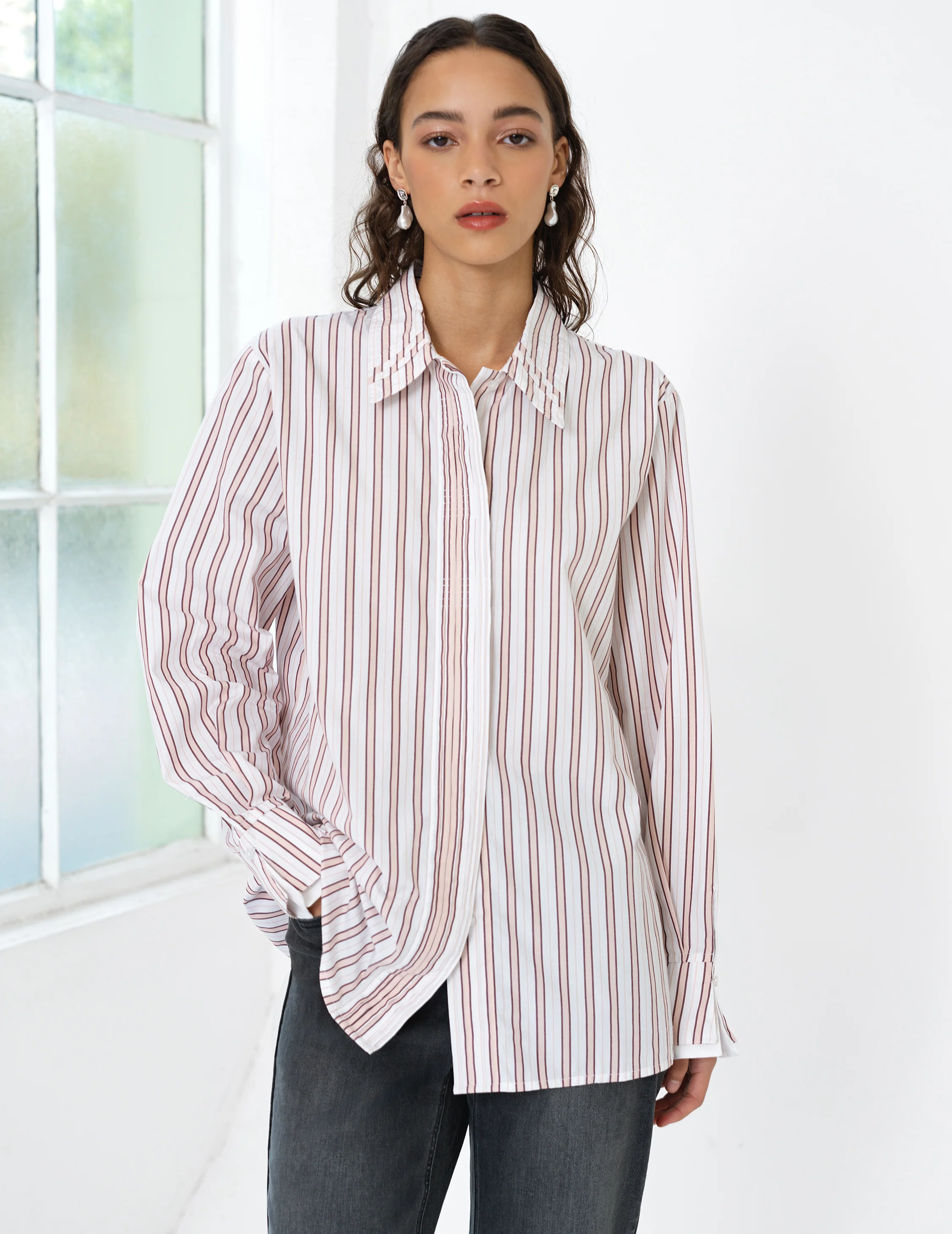 Cambria Cotton Pintuck Stripe Shirt - Image 3