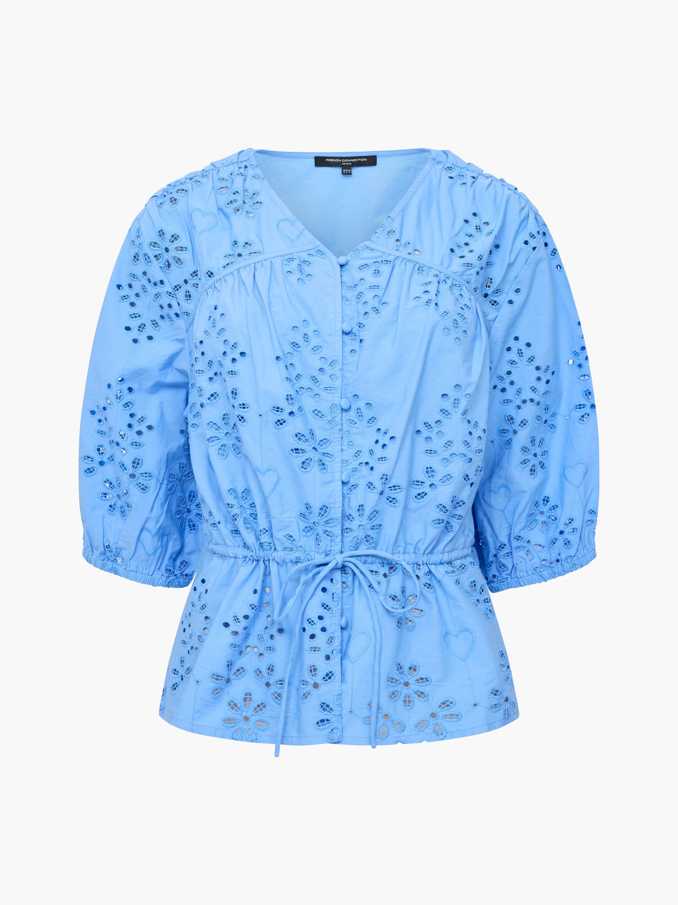 Cambria Cotton Puff Sleeve Broderie Top - Image 5