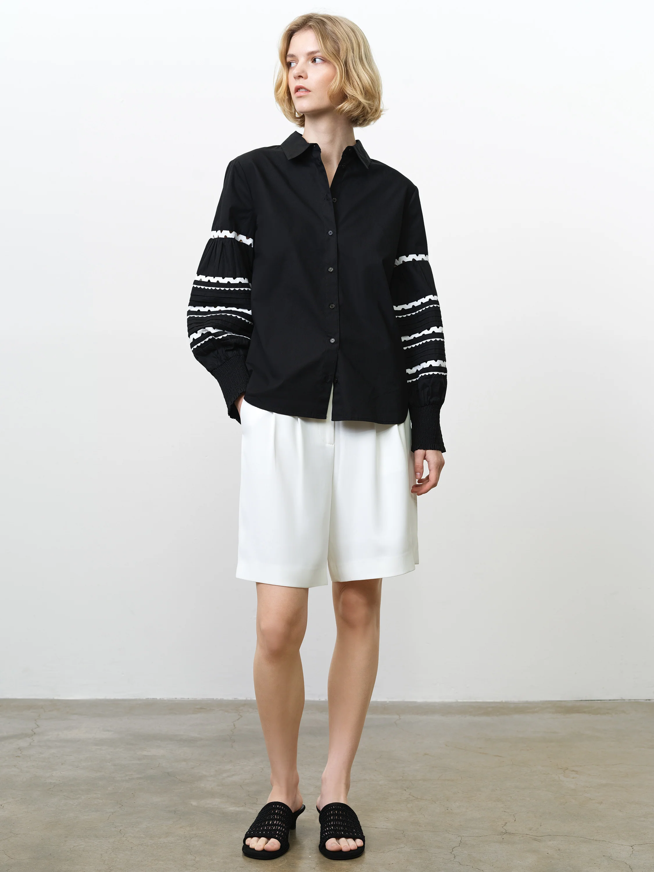 Cambria Cotton Ric Rac Long Sleeve Shirt - Image 4