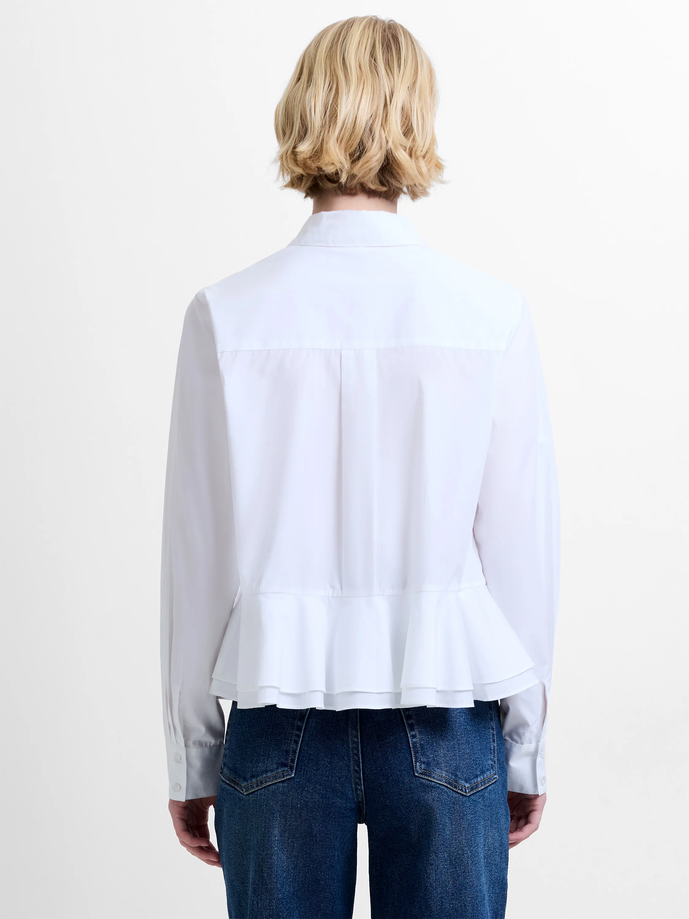 Cambria Cotton Ruffle Hem Peplum Shirt - Image 4