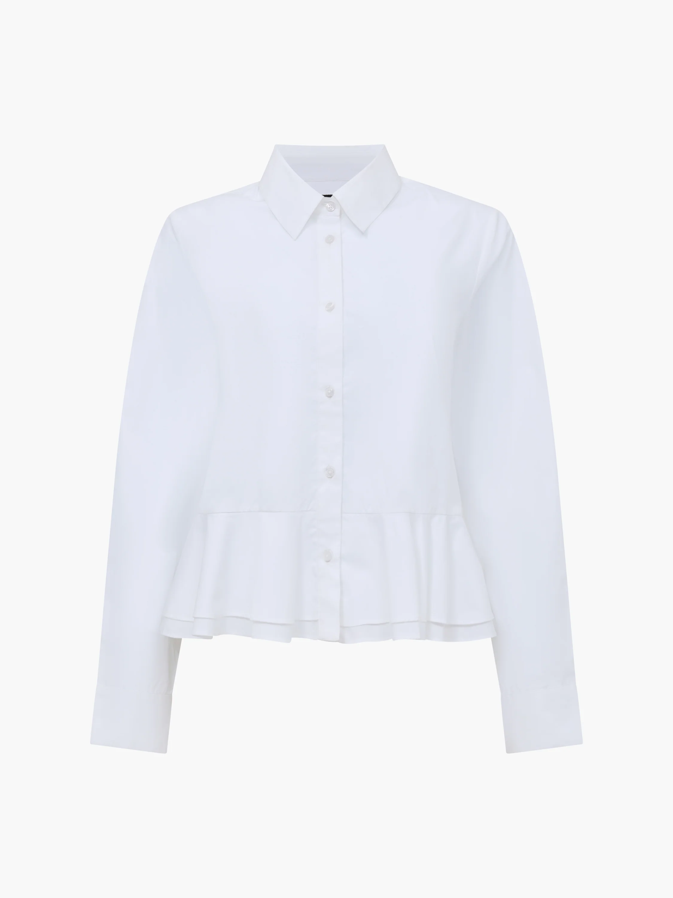 Cambria Cotton Ruffle Hem Peplum Shirt - Image 5