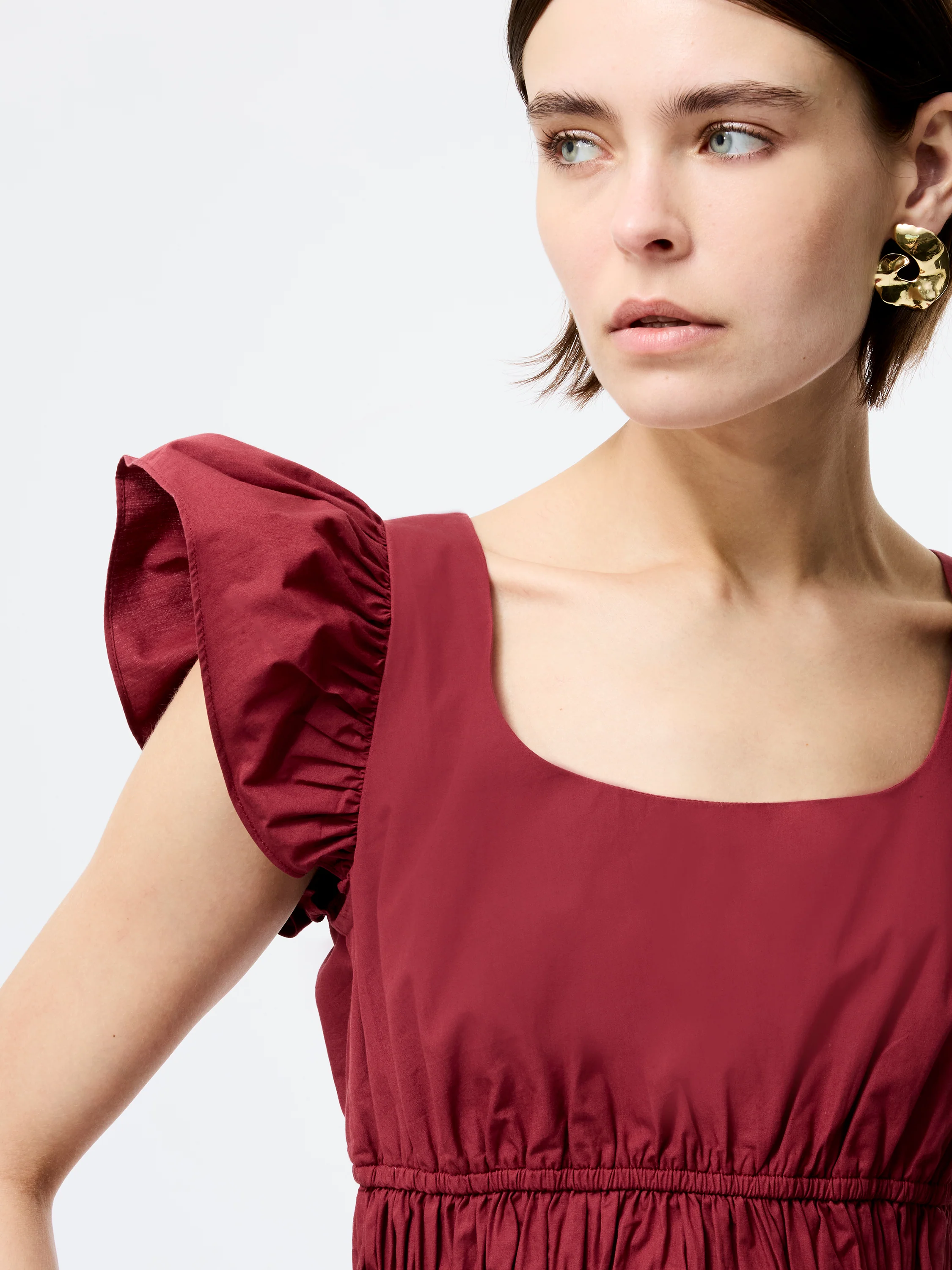 Cambria Cotton Scoop Neck Ruffle Top - Image 4