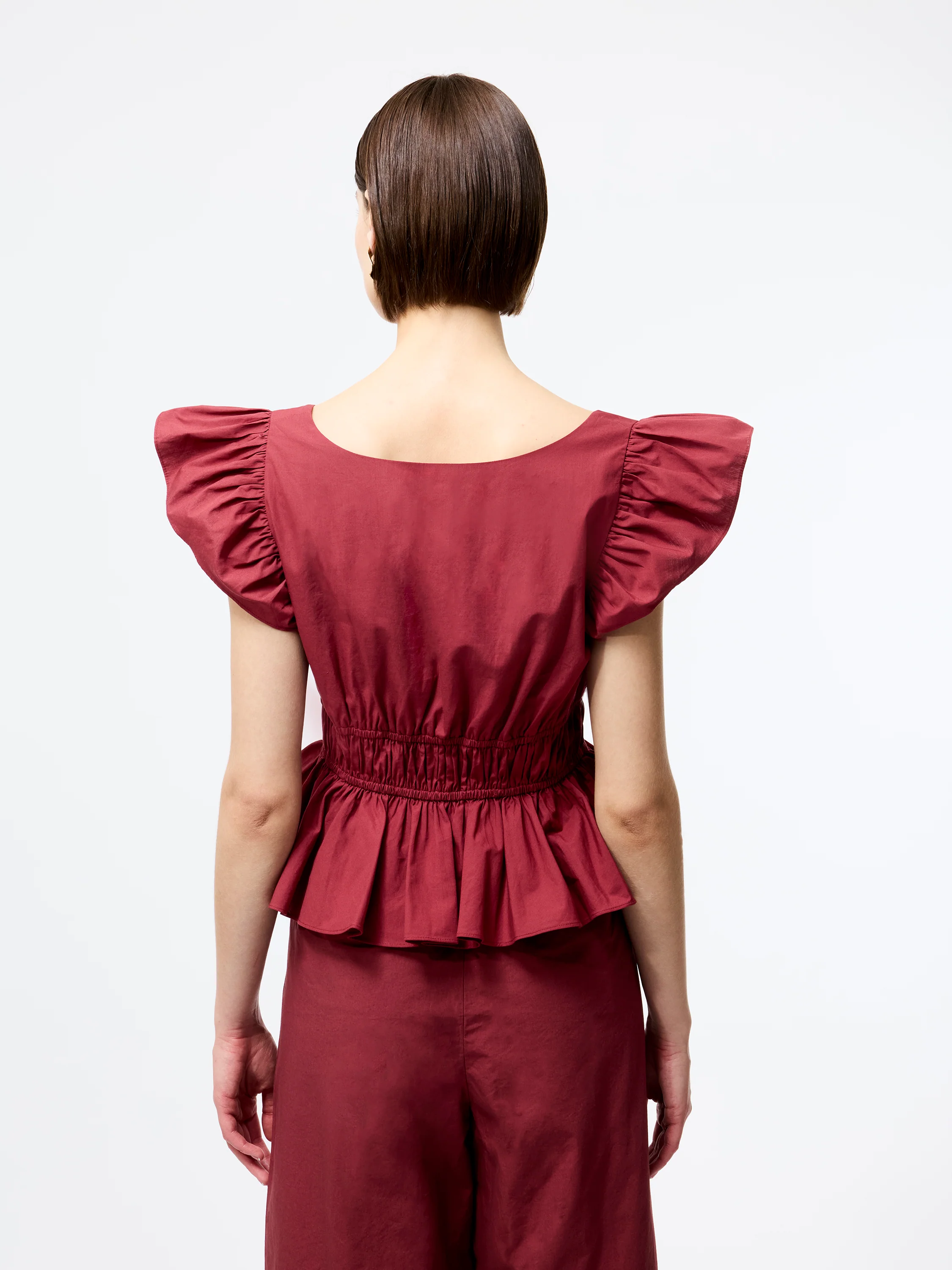 Cambria Cotton Scoop Neck Ruffle Top - Image 5