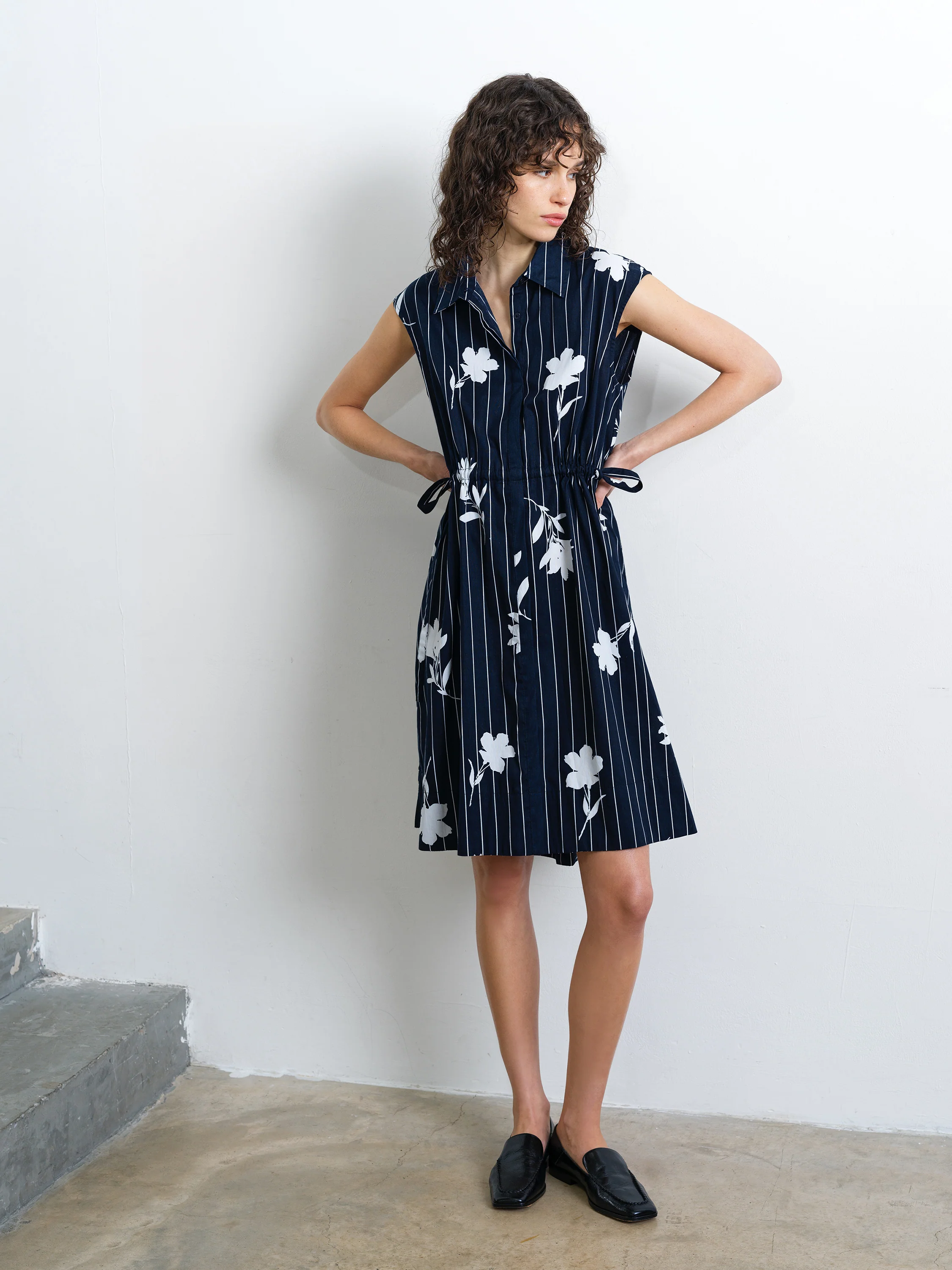 Cambria Cotton Sleeveless Drawstring Dress - Image 4