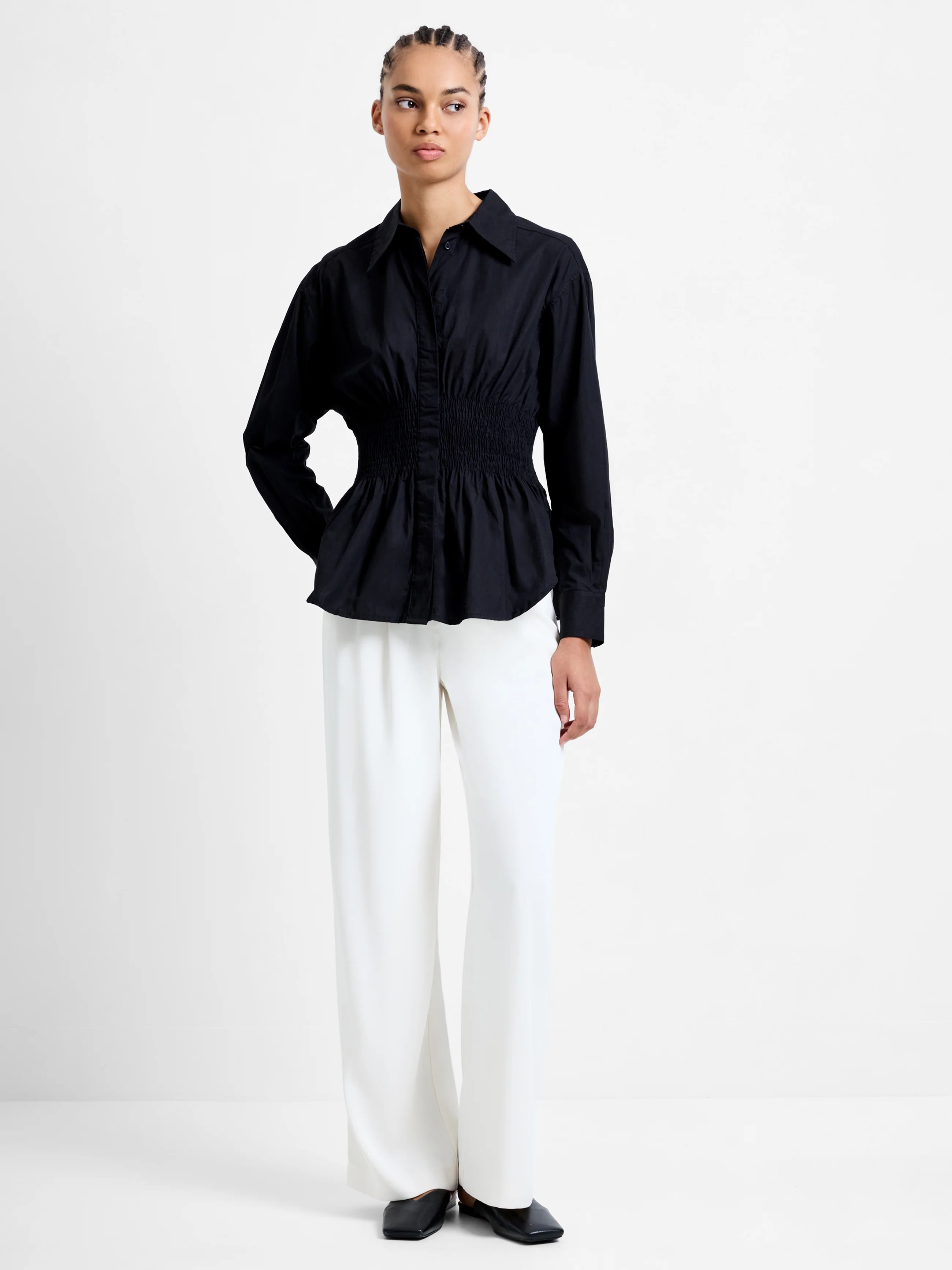 Cambria Cotton Smocked Button Down Shirt - Image 2