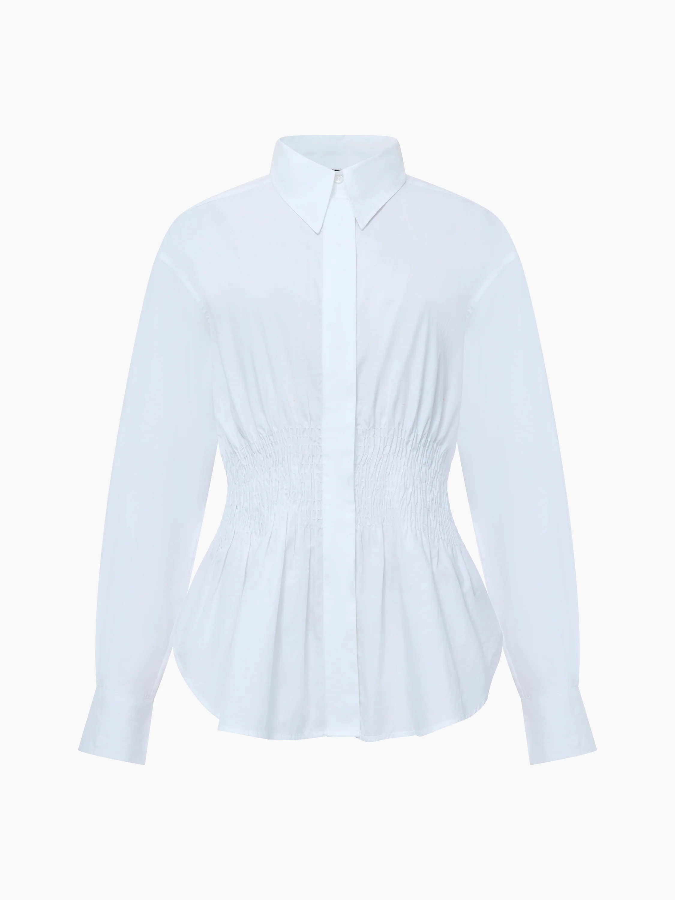 Cambria Cotton Smocked Button Down Shirt - Image 6