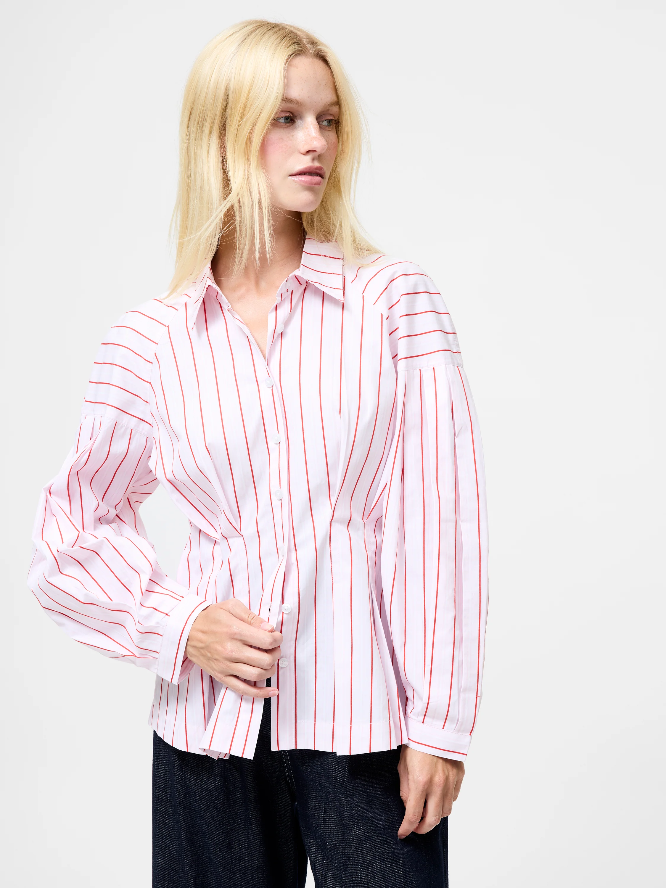 Cambria Dobby Pleat Stripe Shirt - Image 2