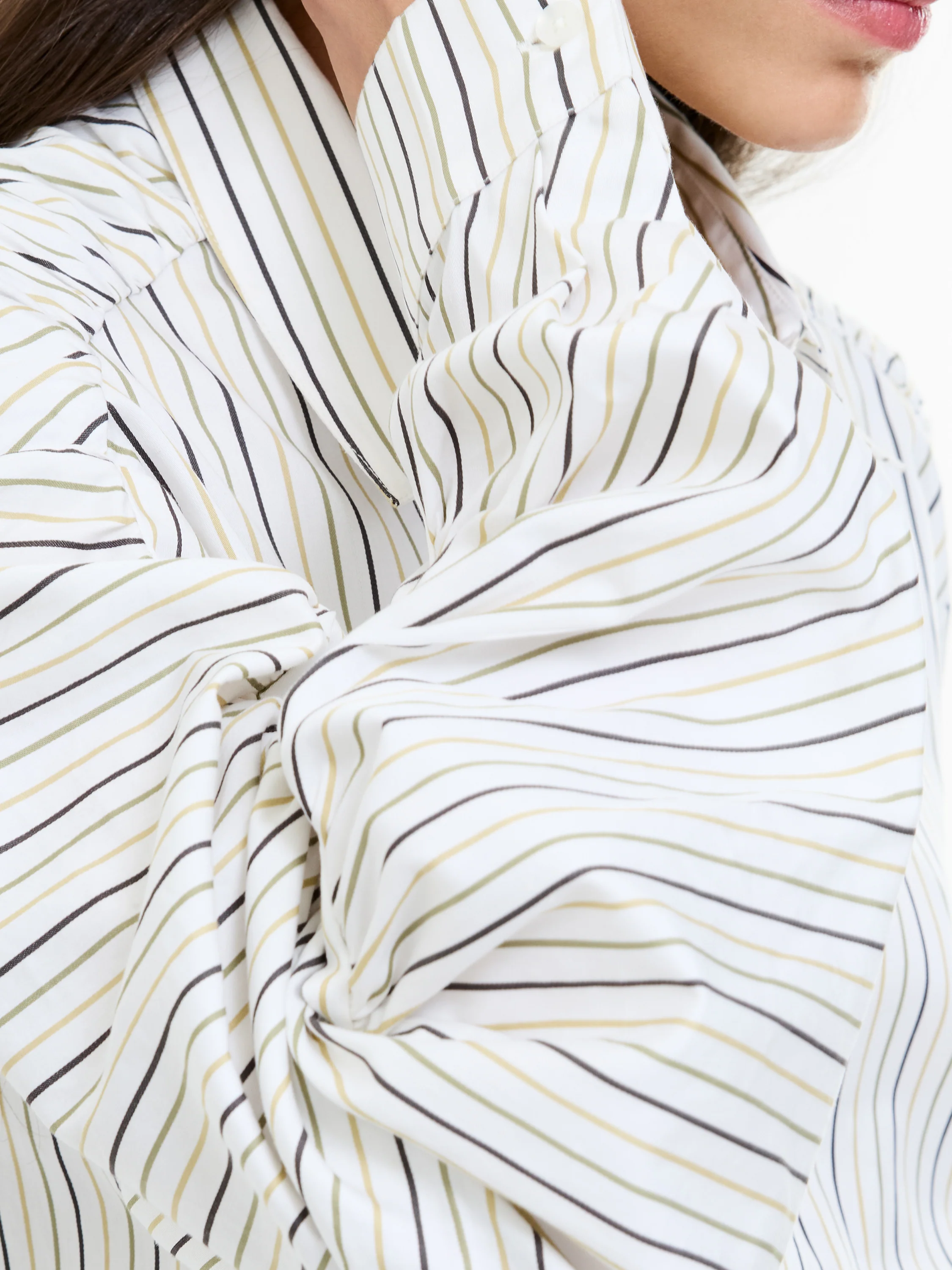 Cambria Stripe Cotton Button Down Shirt - Image 3