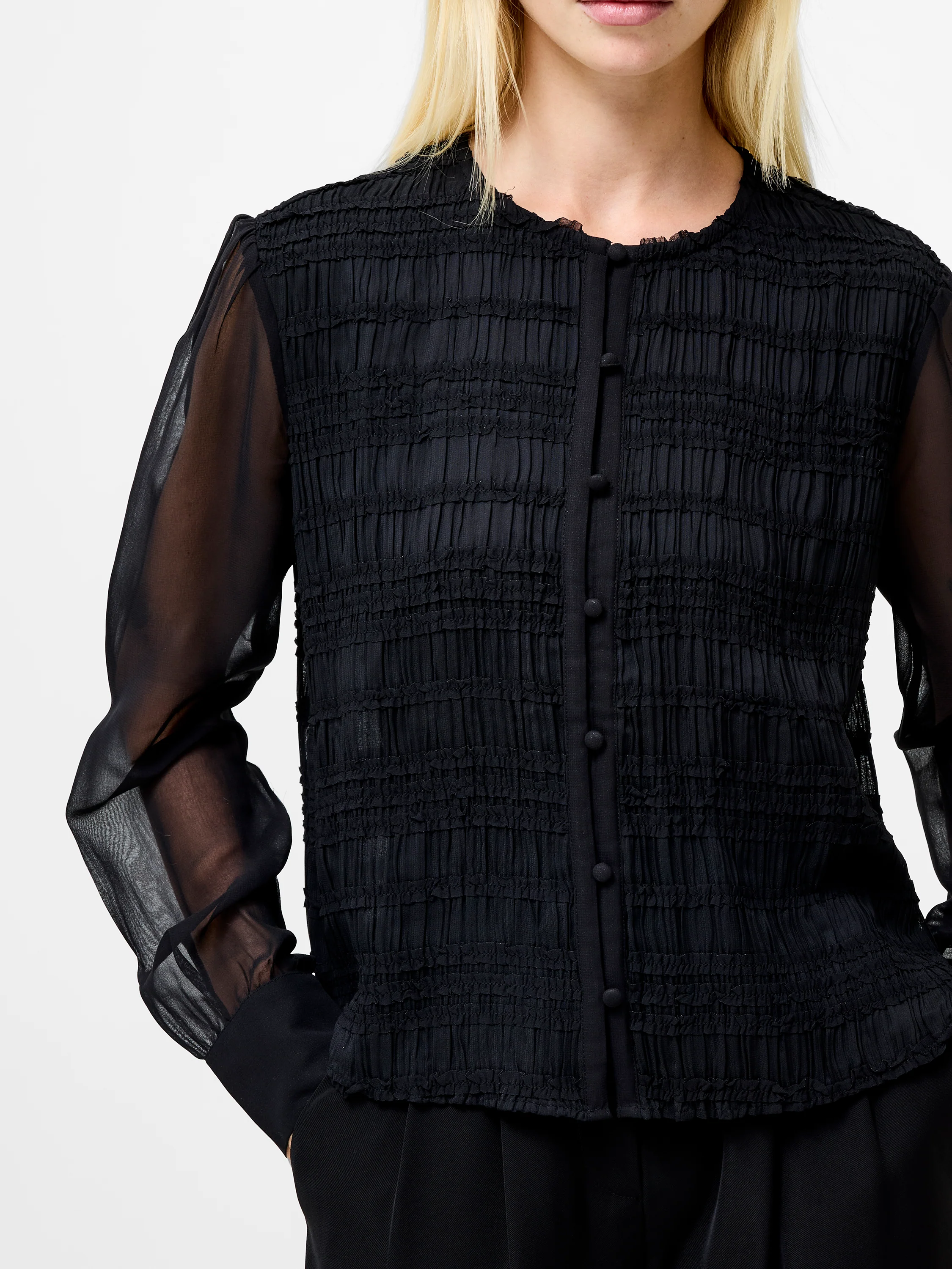 Canary Pleated Long Sleeve Shirt - Image 3