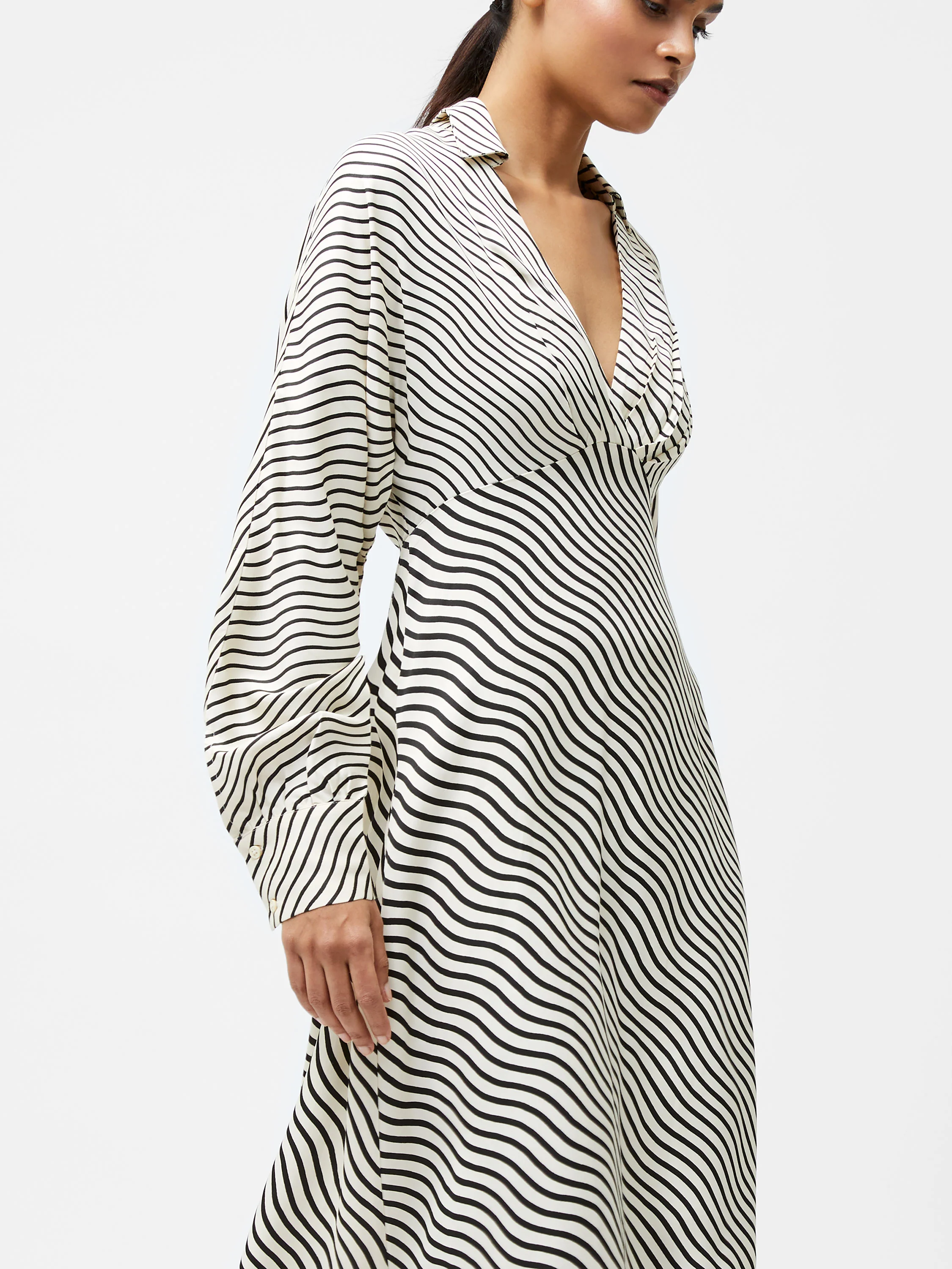 Candice Satin Stripe Midi Dress - Image 6
