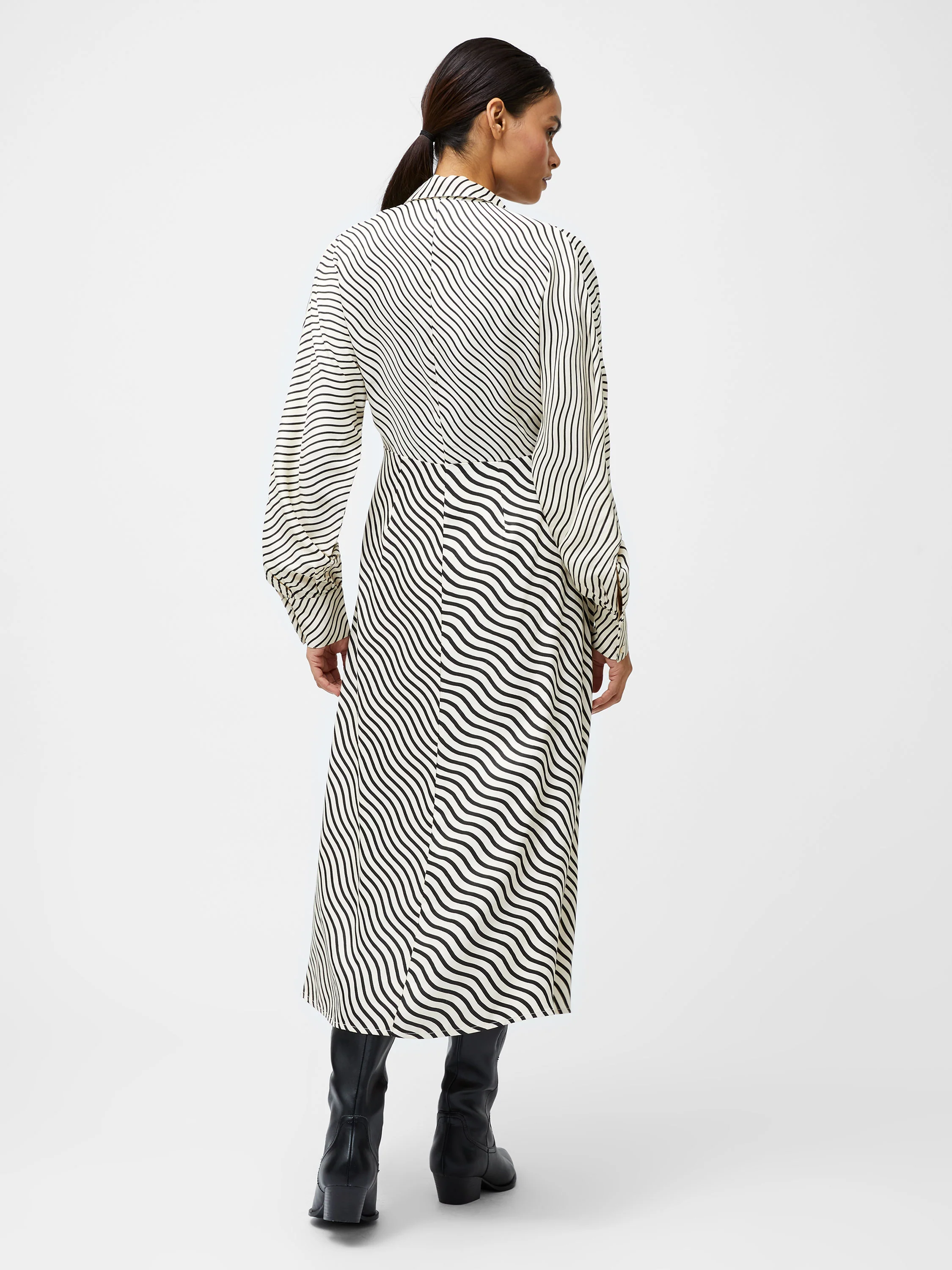 Candice Satin Stripe Midi Dress - Image 7