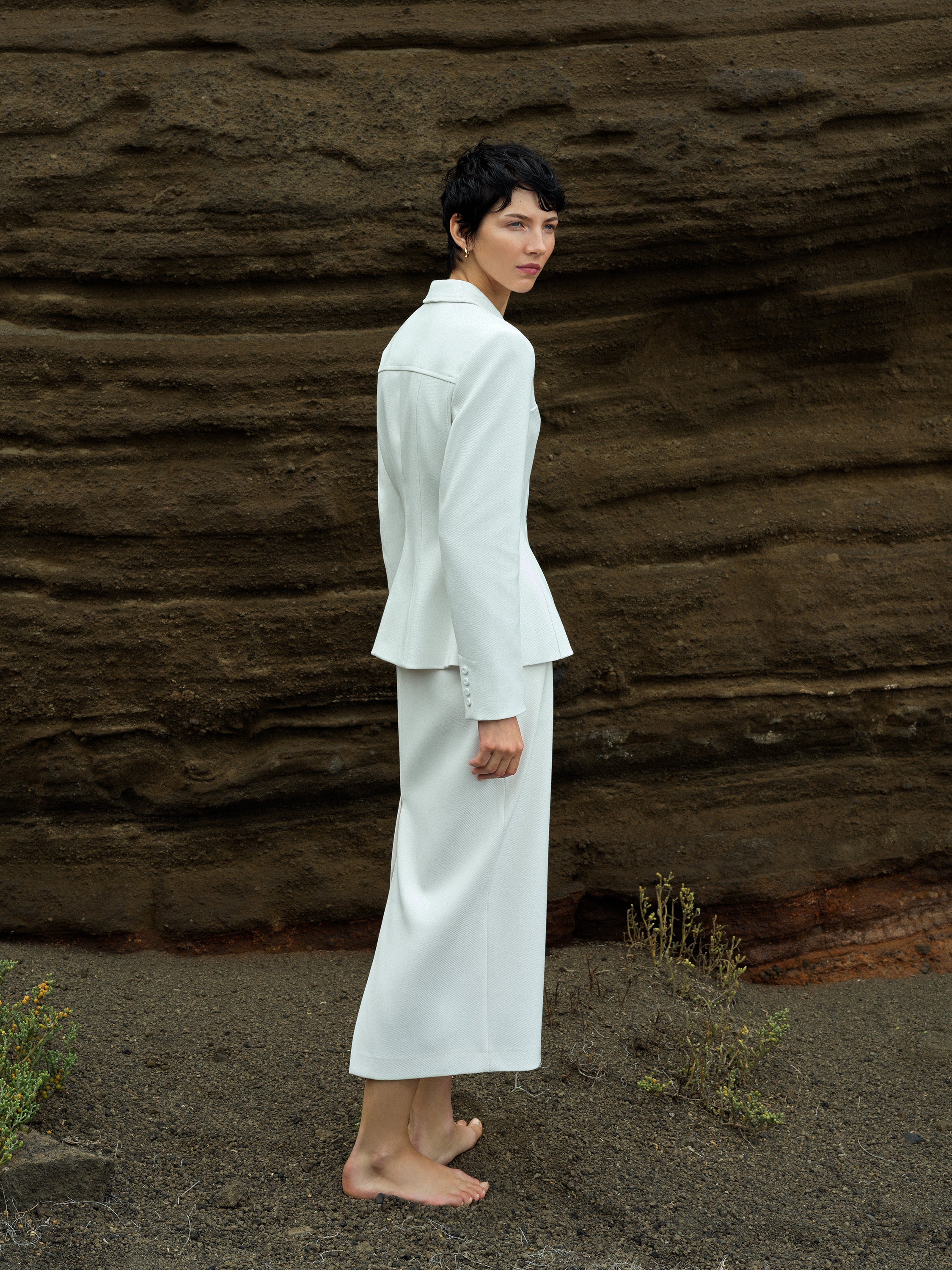 Cannes Twill Split Midi Skirt - Image 2