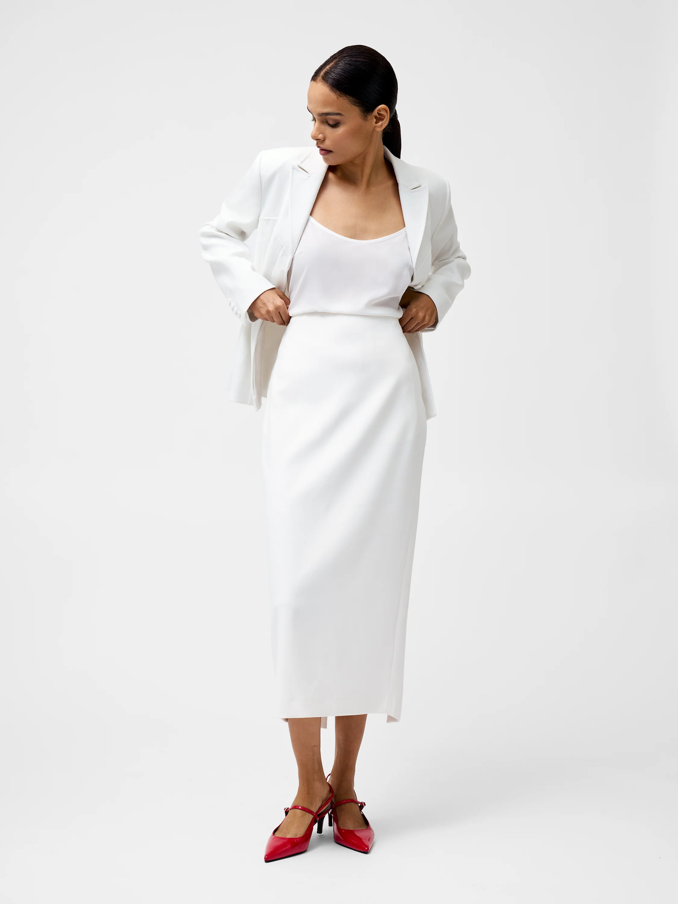 Cannes Twill Split Midi Skirt - Image 3