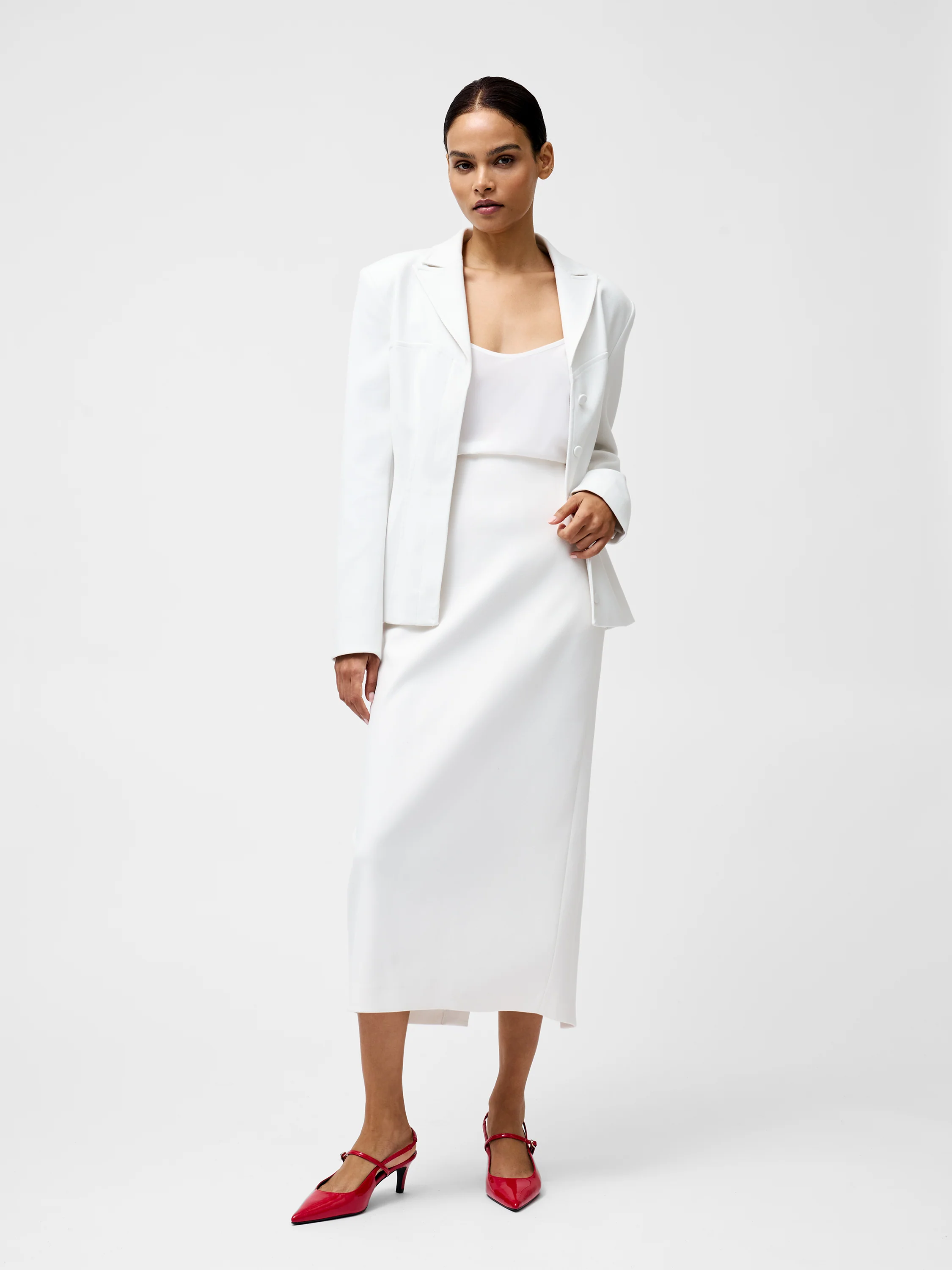 Cannes Twill Split Midi Skirt - Image 6
