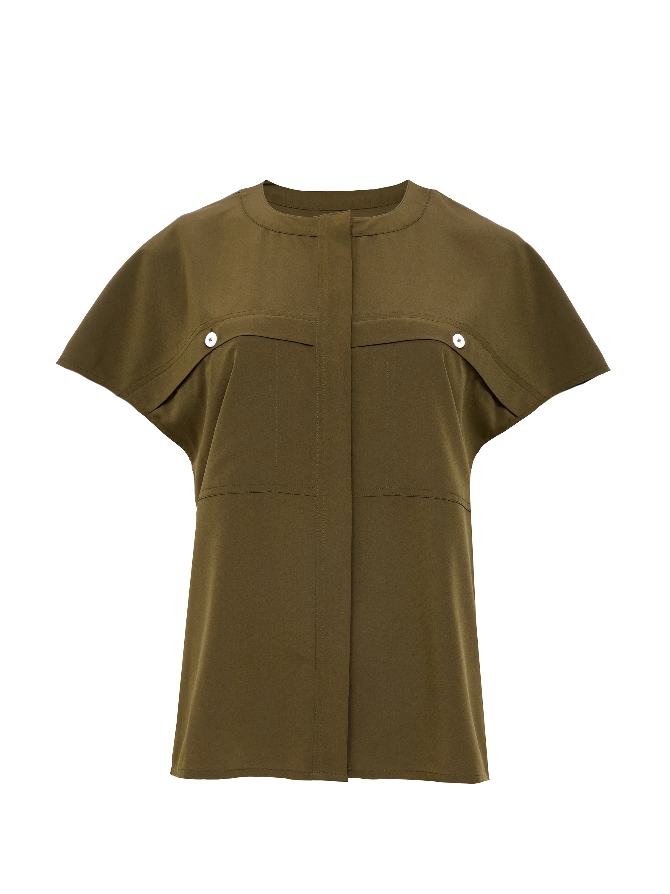 Capriana Crepe Cap Sleeve Yoke Top - Image 6