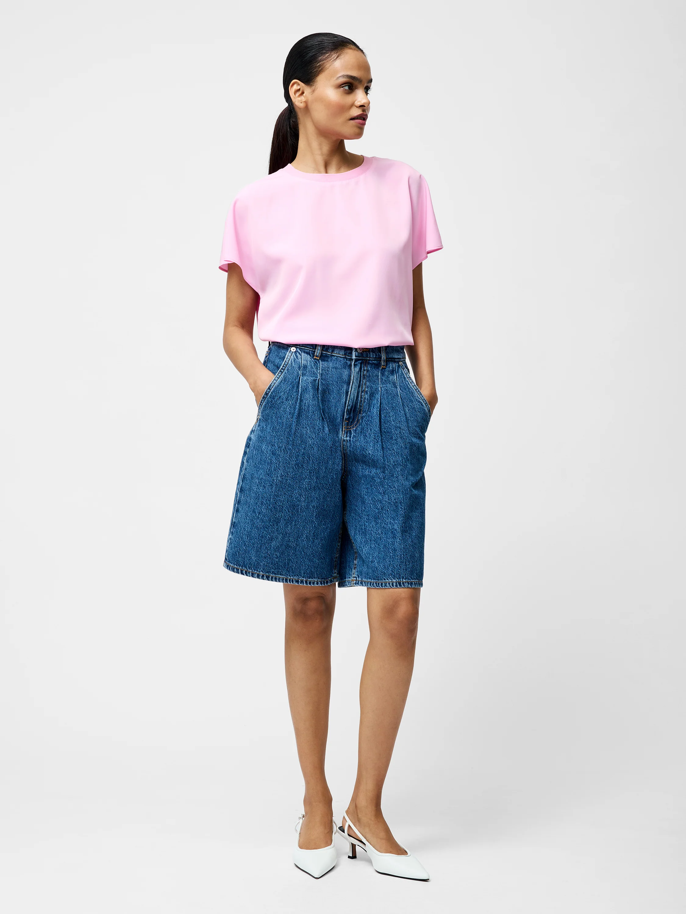 Capriana Crepe Crew Neck Top - Image 4