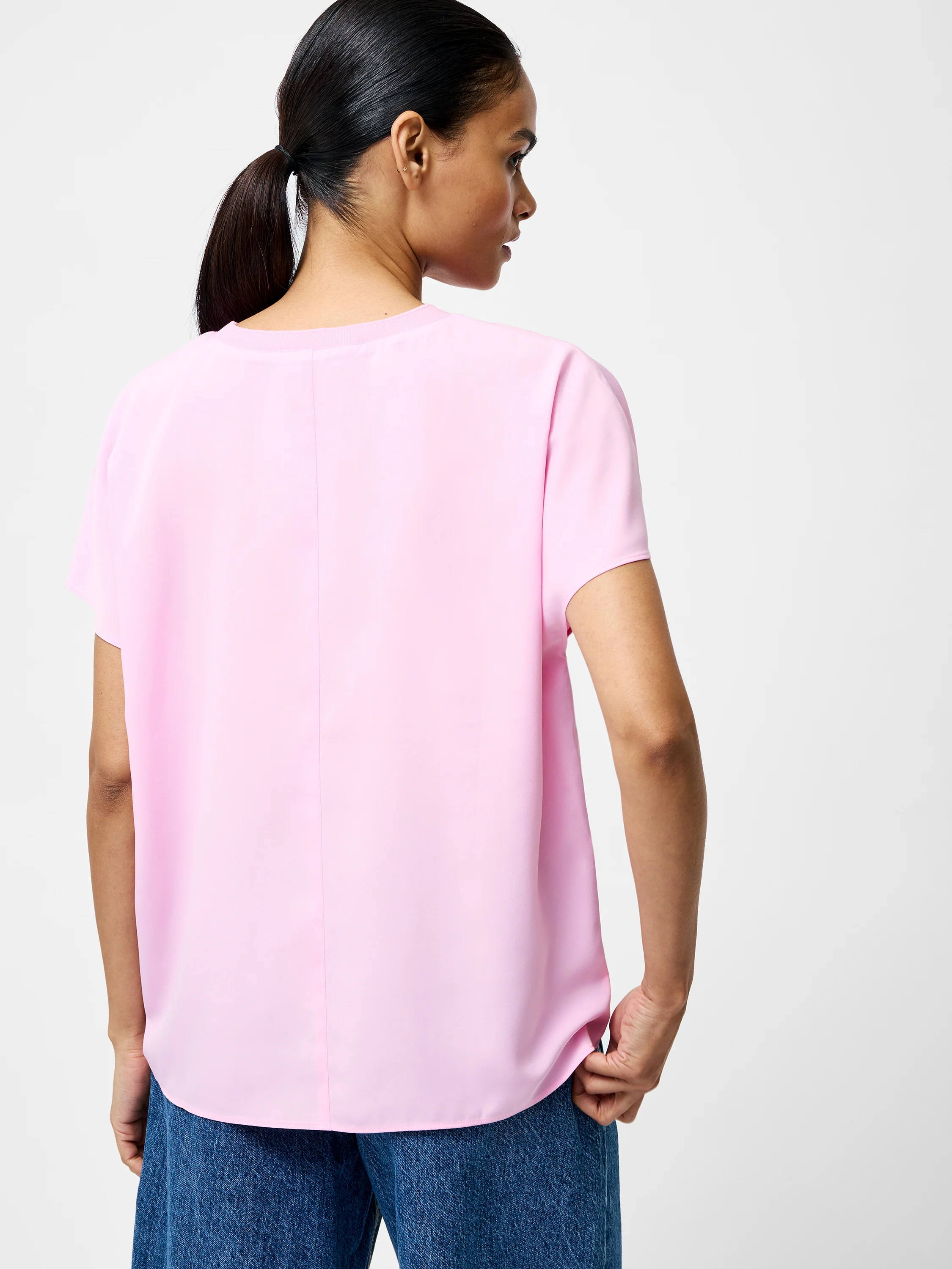 Capriana Crepe Crew Neck Top - Image 6
