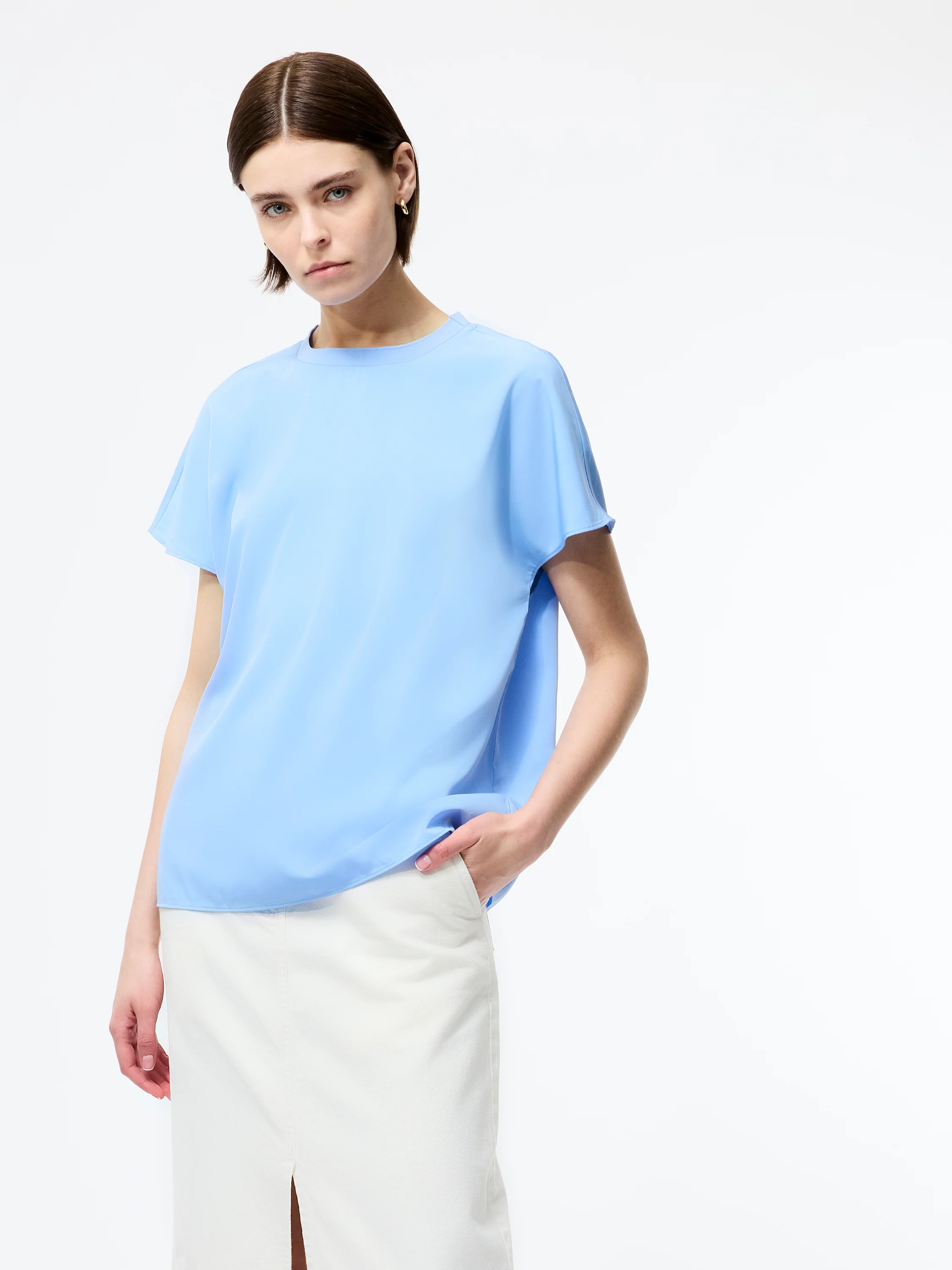 Capriana Crepe Crew Neck Top - Image 2