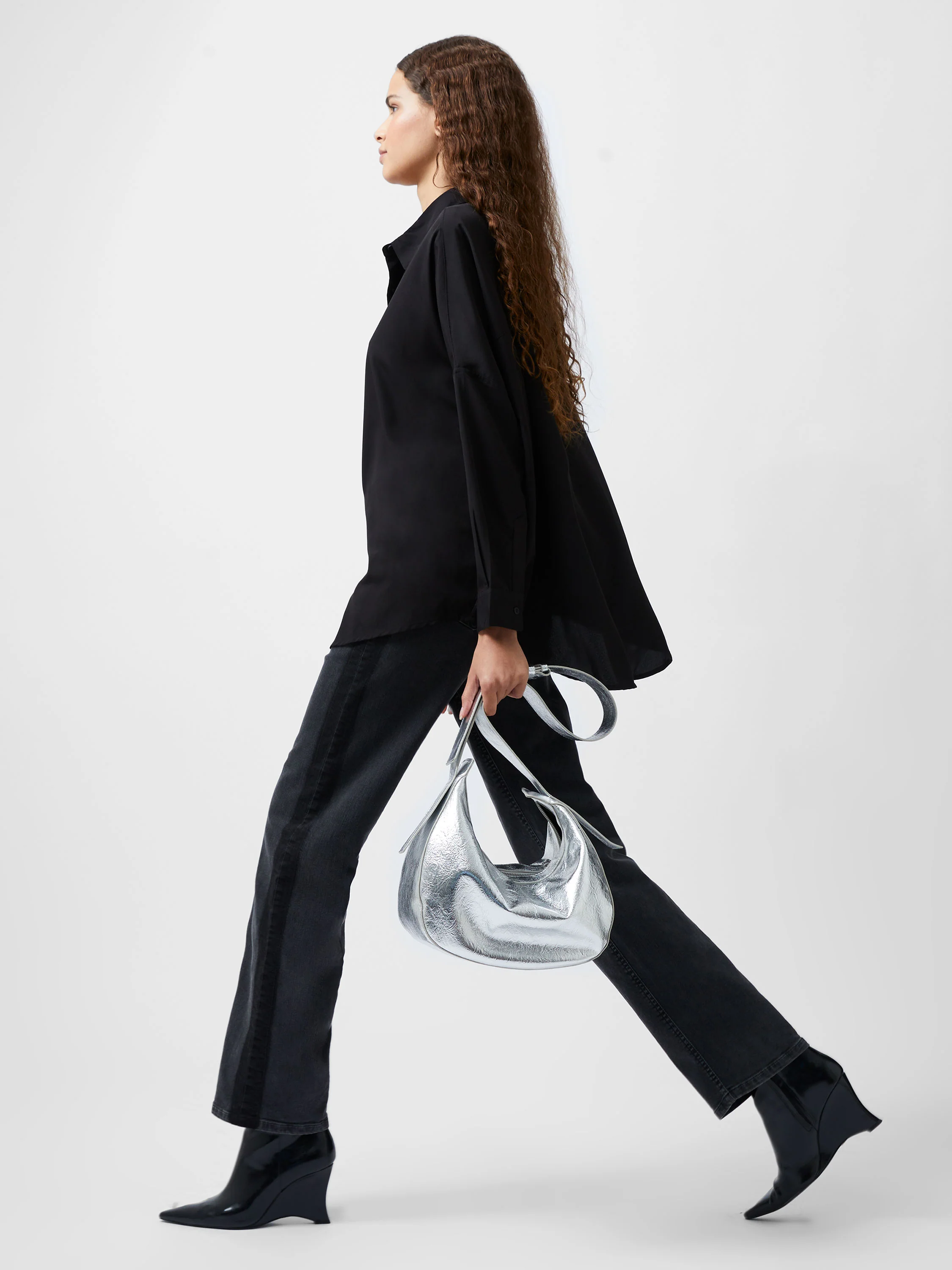 Caprina Recycled Crepe Long Sleeve Button Shirt - Image 3