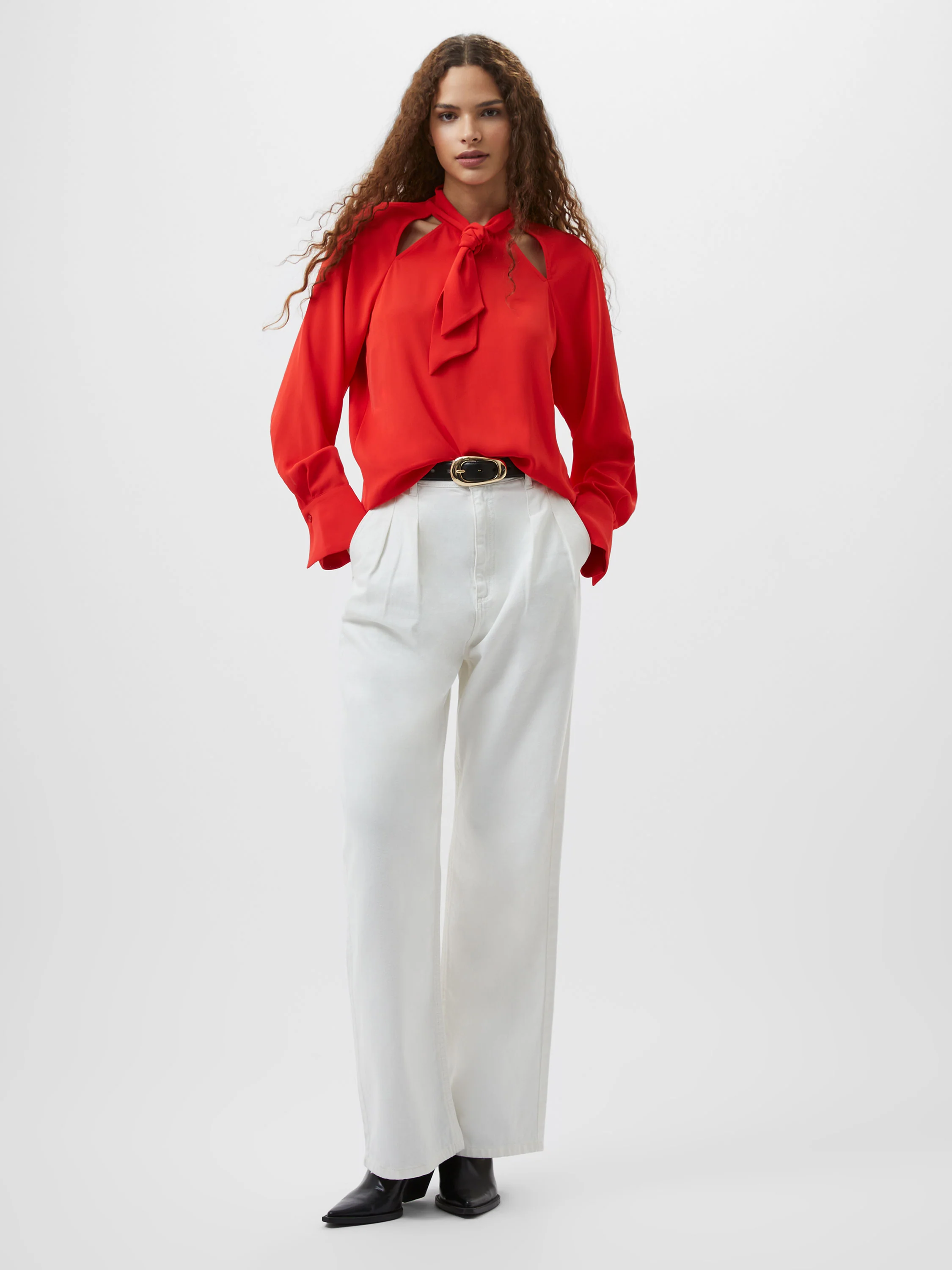 Carmen Recycled Crepe Tie Neck Blouse - Image 2