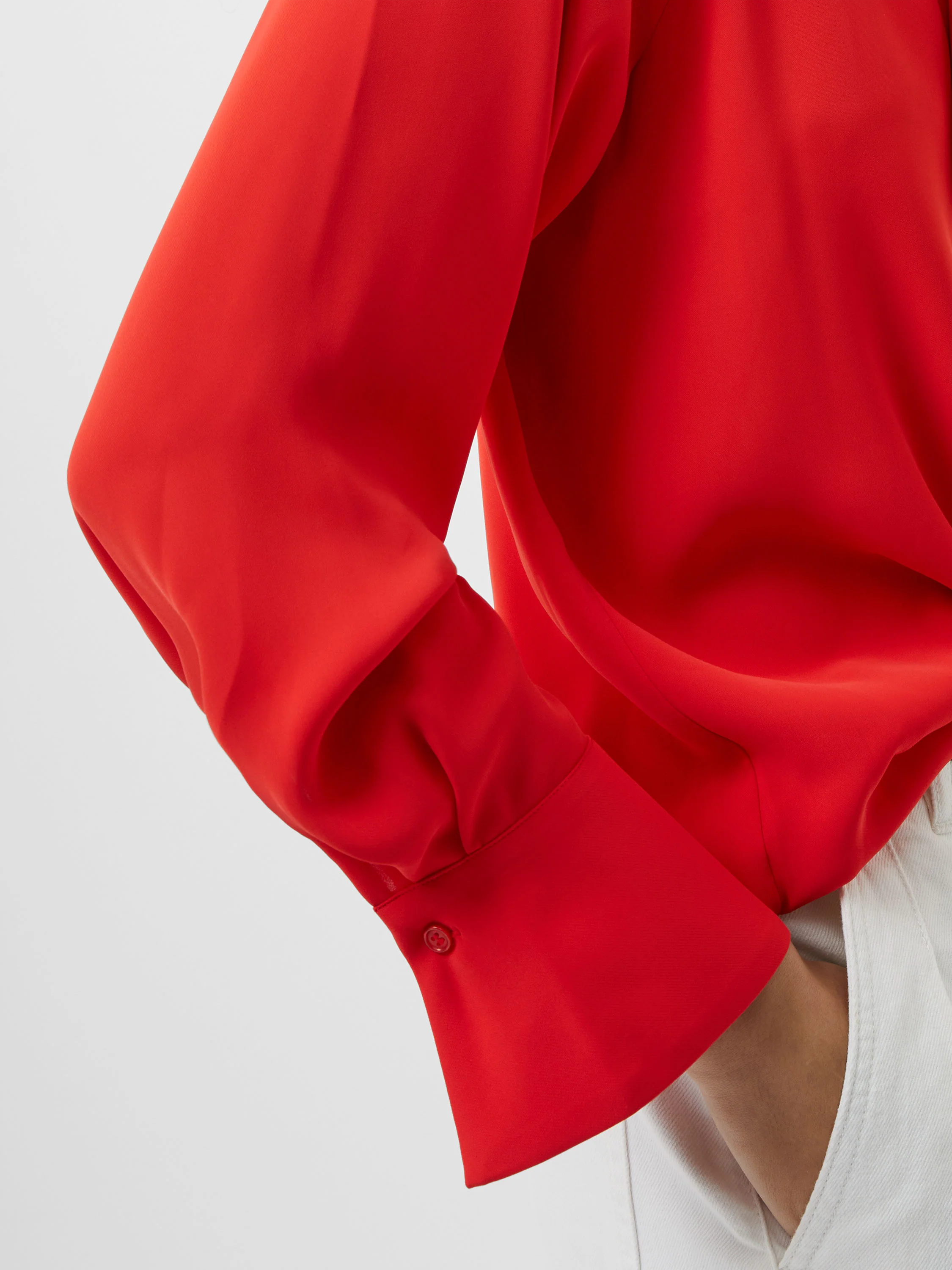 Carmen Recycled Crepe Tie Neck Blouse - Image 3