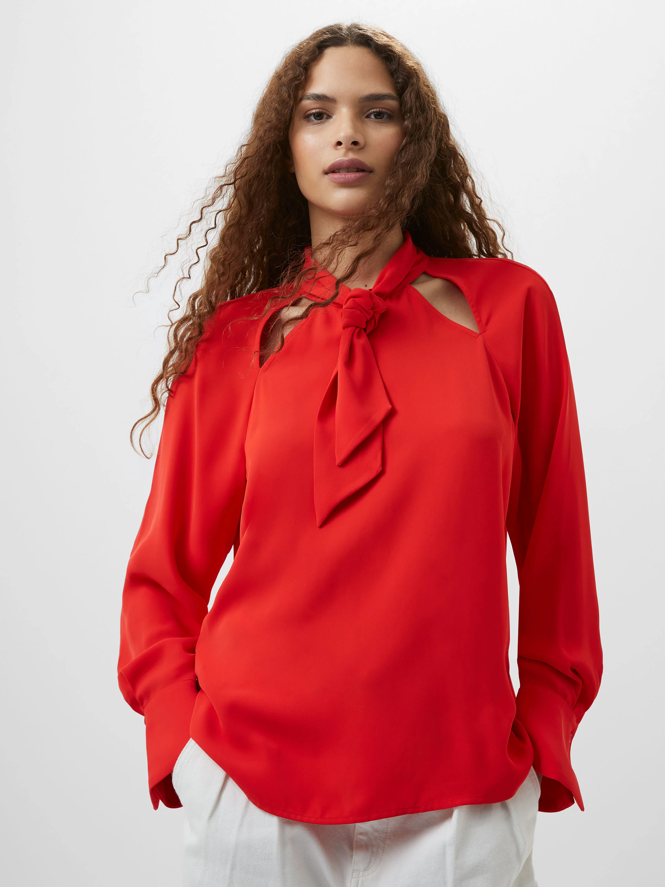 Carmen Recycled Crepe Tie Neck Blouse - Image 4