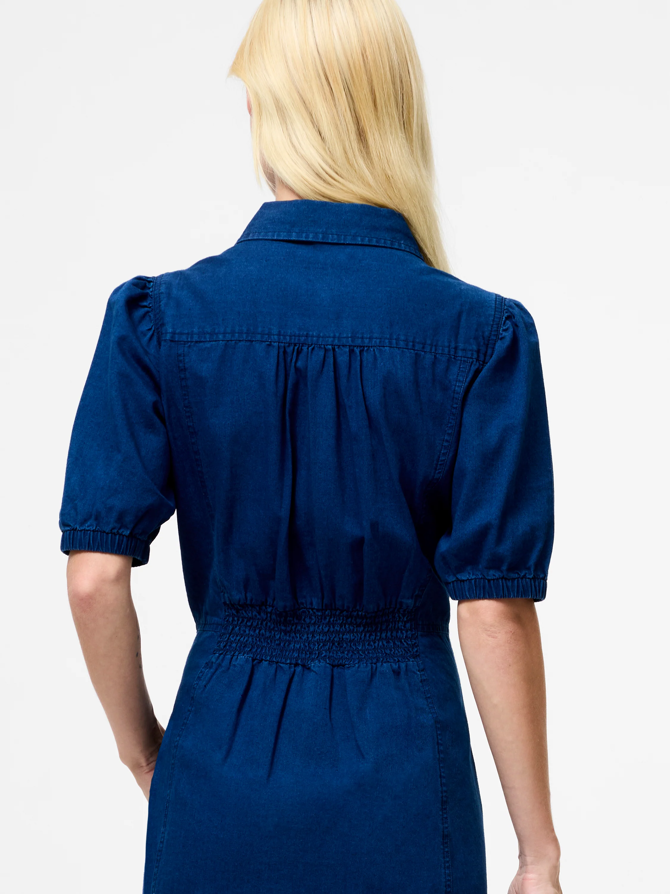Chambray Denim Button Through Shirt Dress - Image 4