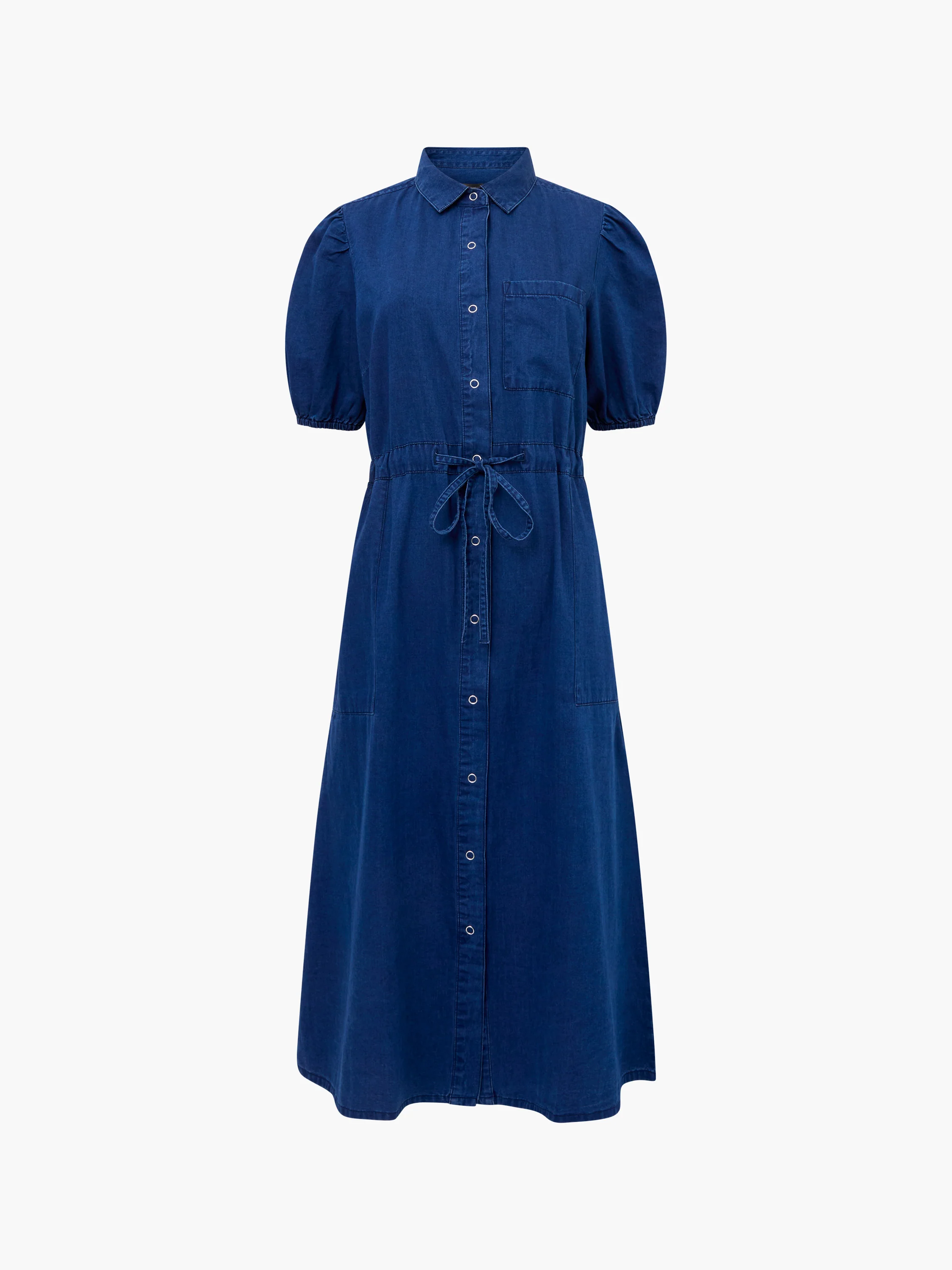 Chambray Popper Through Tie Shirt Dress - Image 6