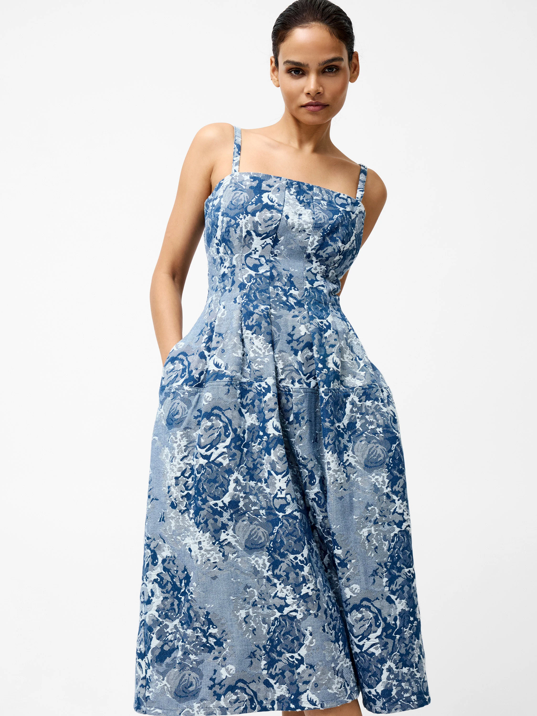 Charlotte Denim Jacquard Dress