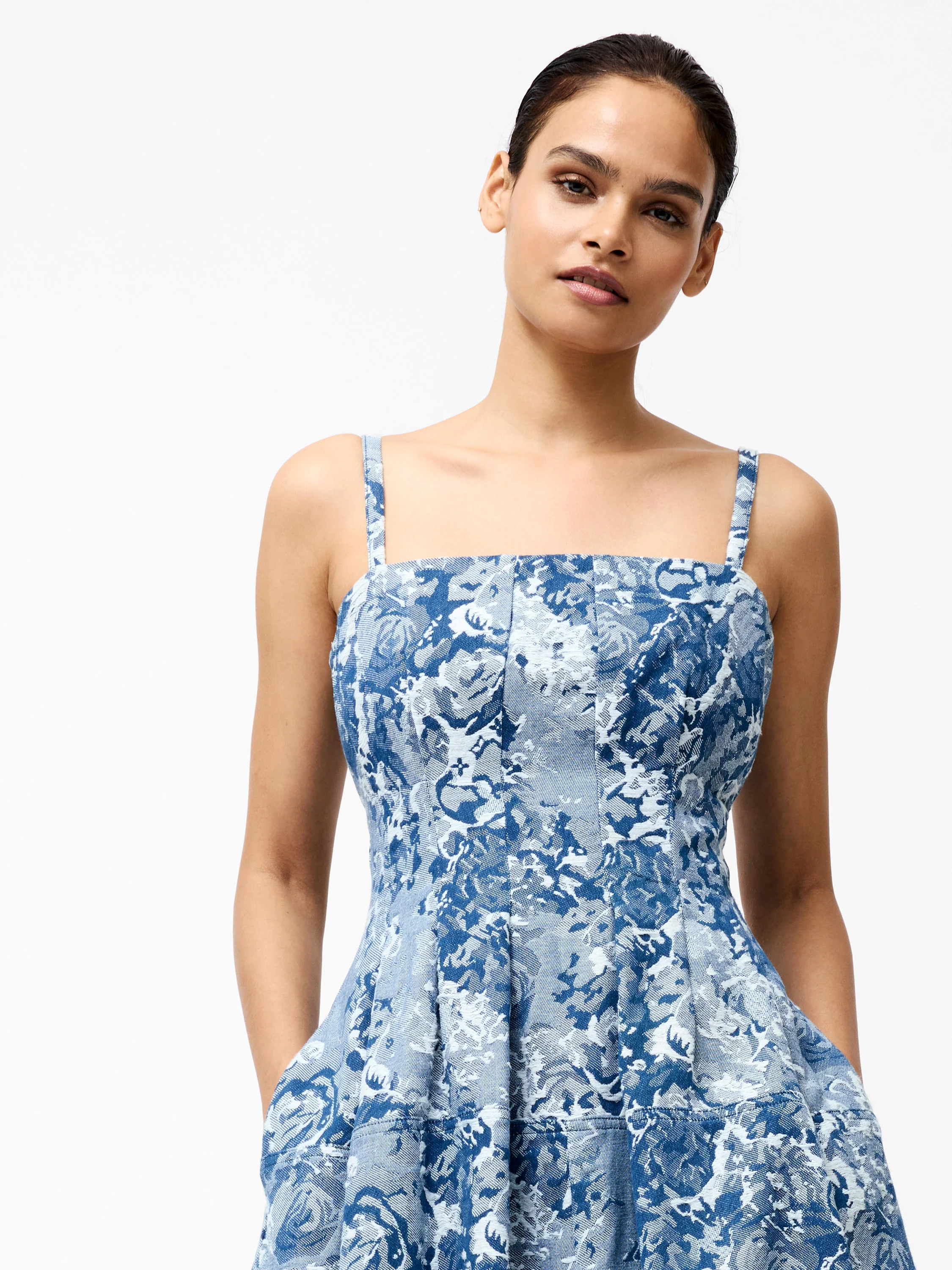 Charlotte Denim Jacquard Dress - Image 3