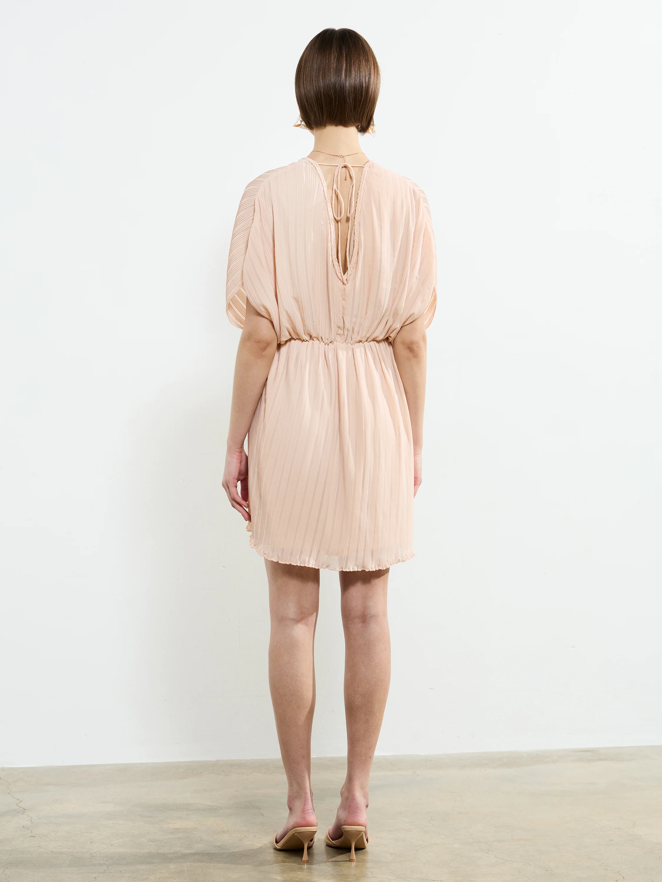 Chathia Plisse V Neck Mini Dress - Image 6