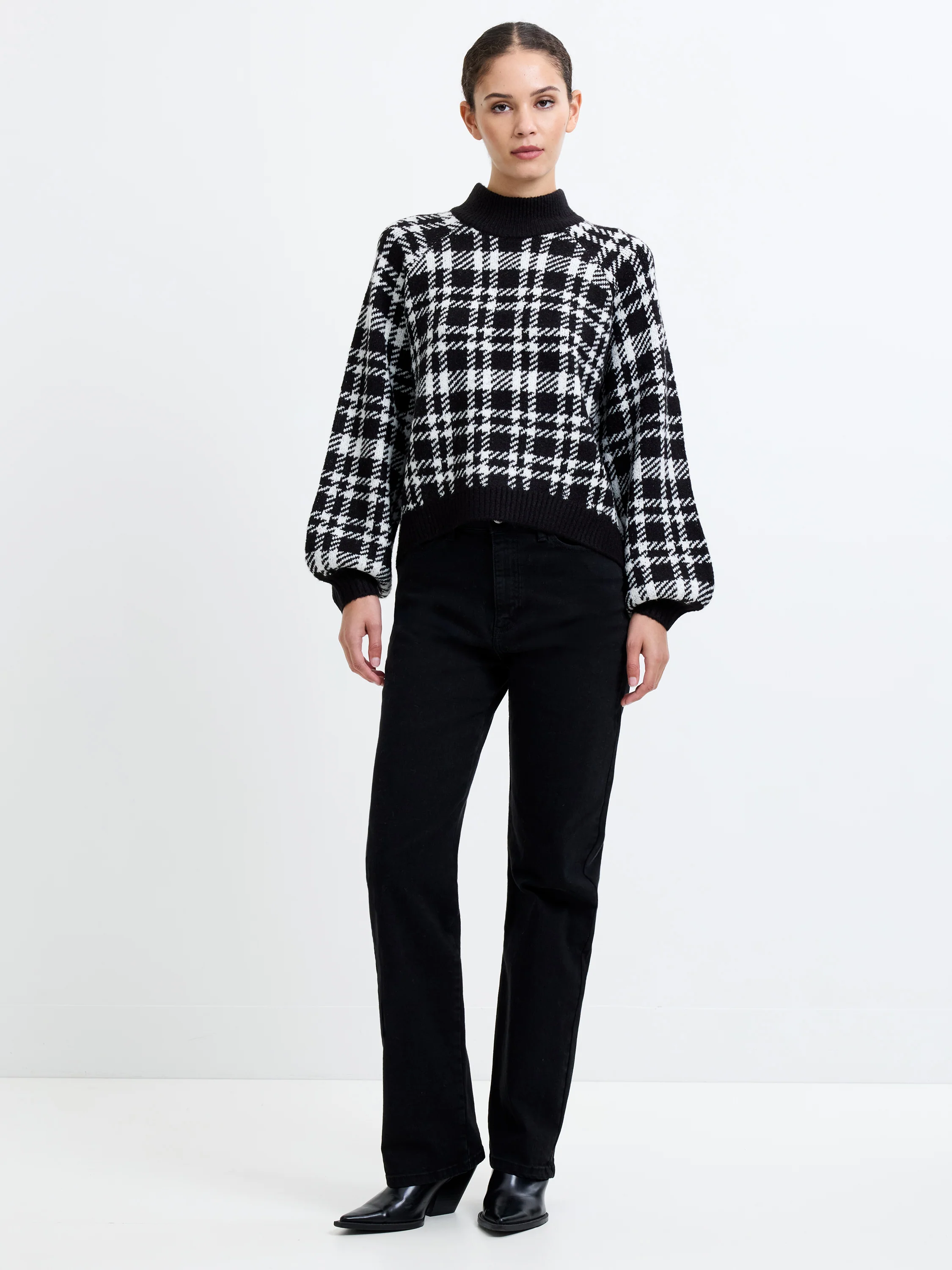 Check Crew Neck Jumper - Image 2