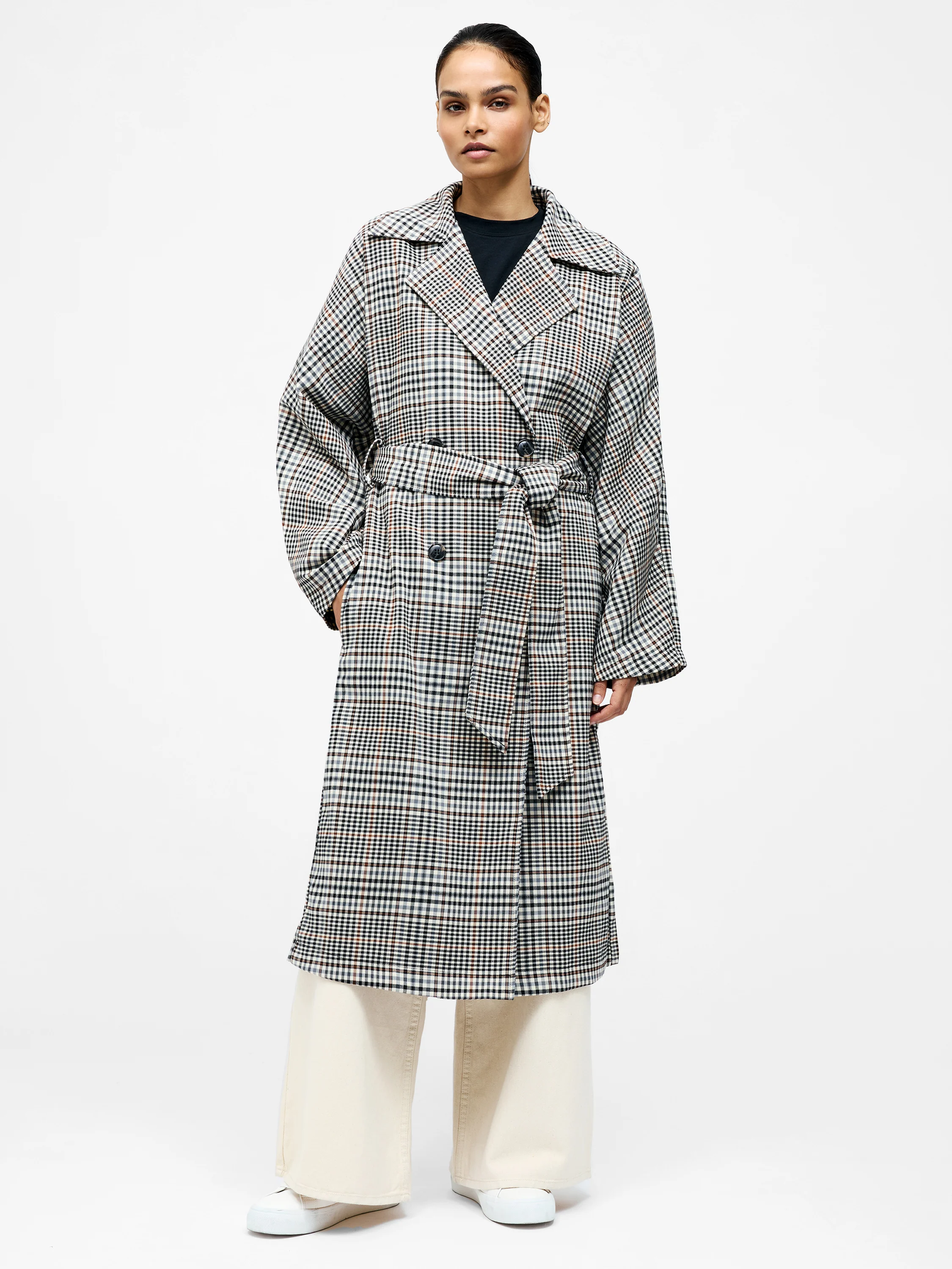 Check Trench Coat