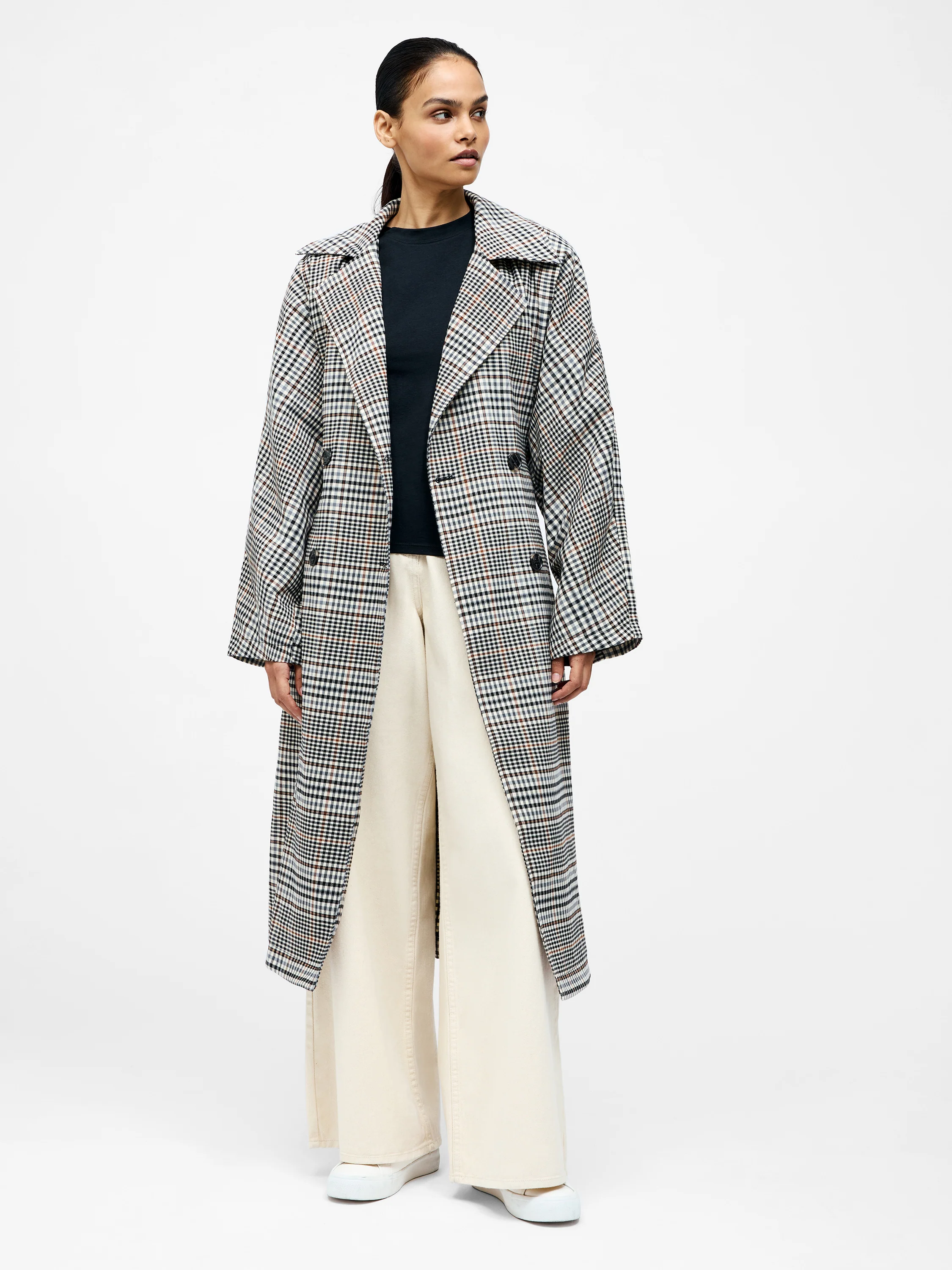 Check Trench Coat - Image 2