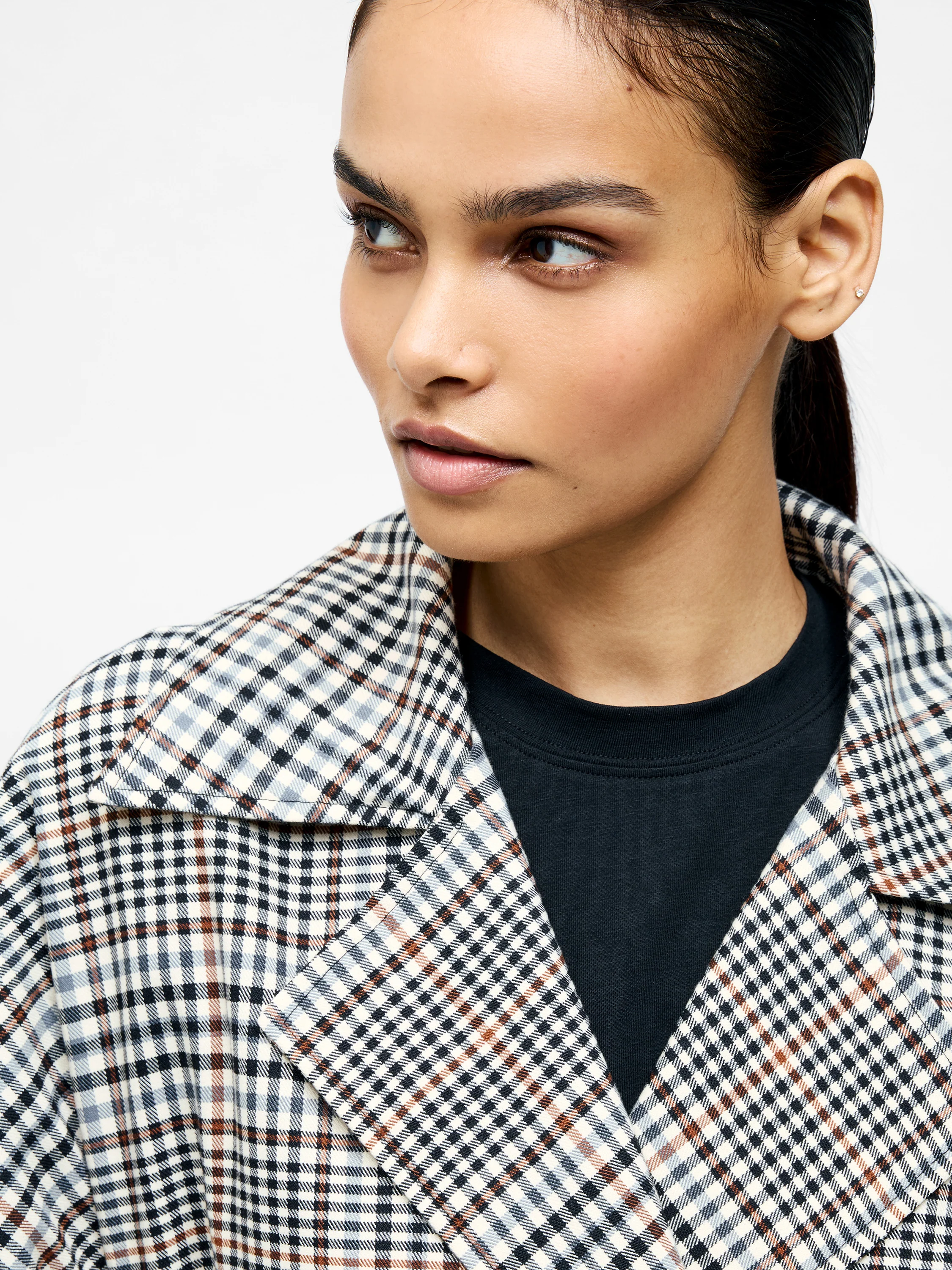 Check Trench Coat - Image 4