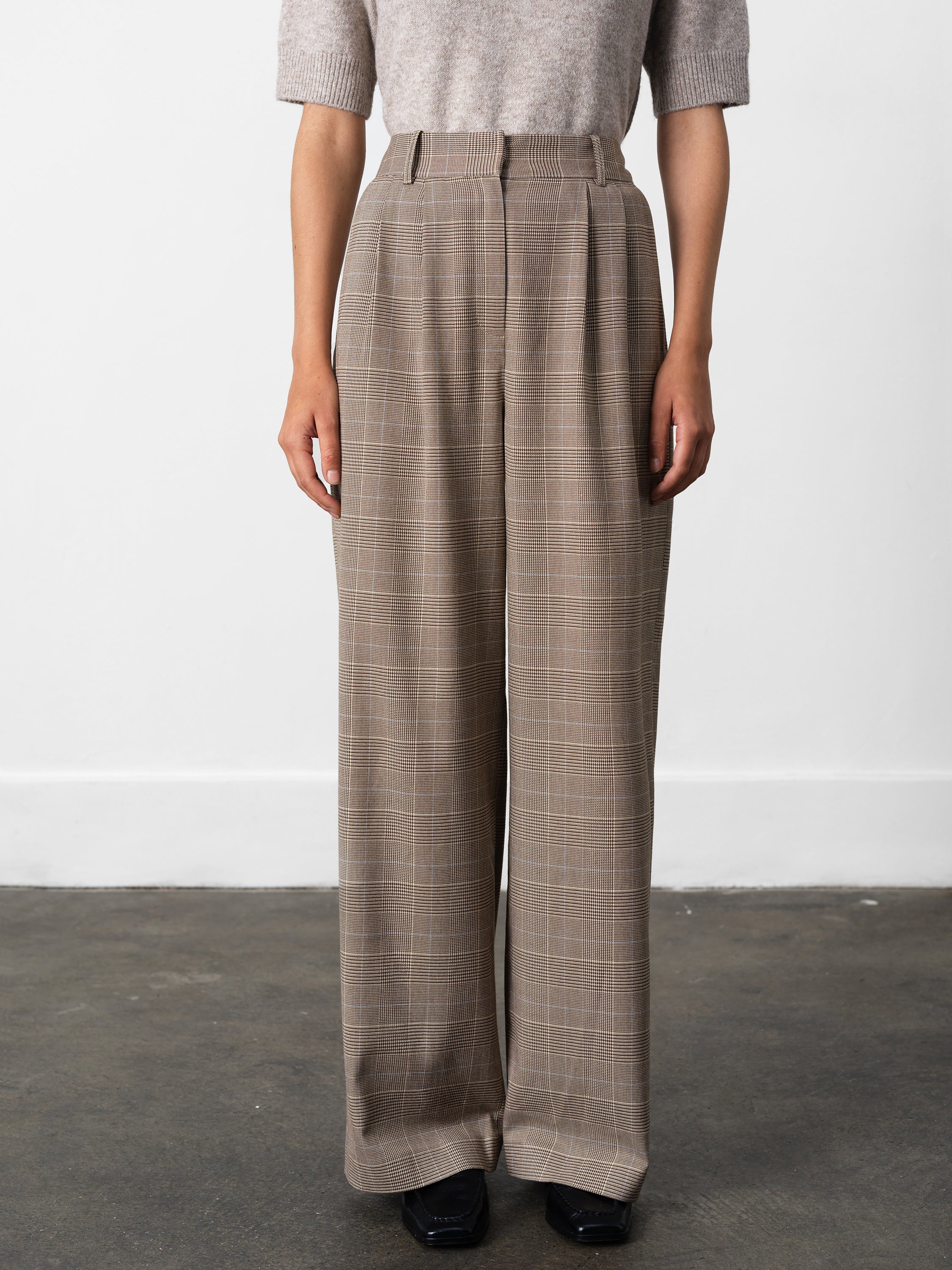 Chester Check Wide Leg Trousers - Image 2