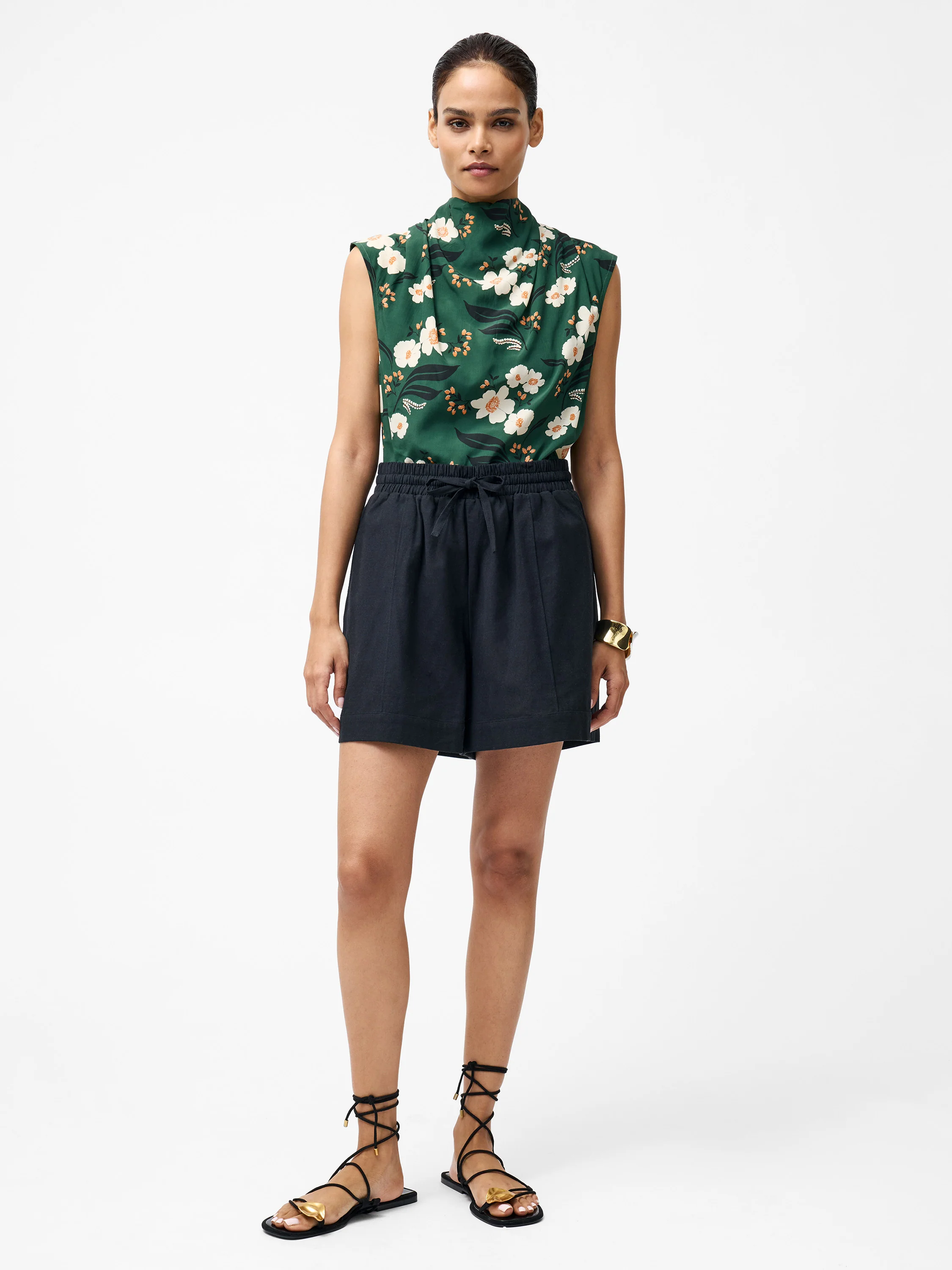 Clare Linen Blend Tie Shorts - Image 3