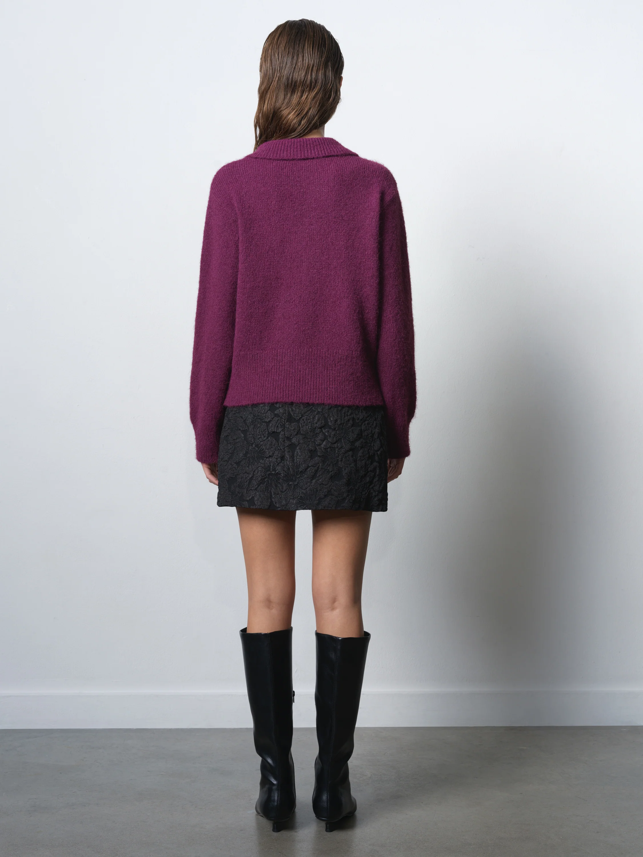 Colleen Polo Collar Diamante Button Jumper - Image 6