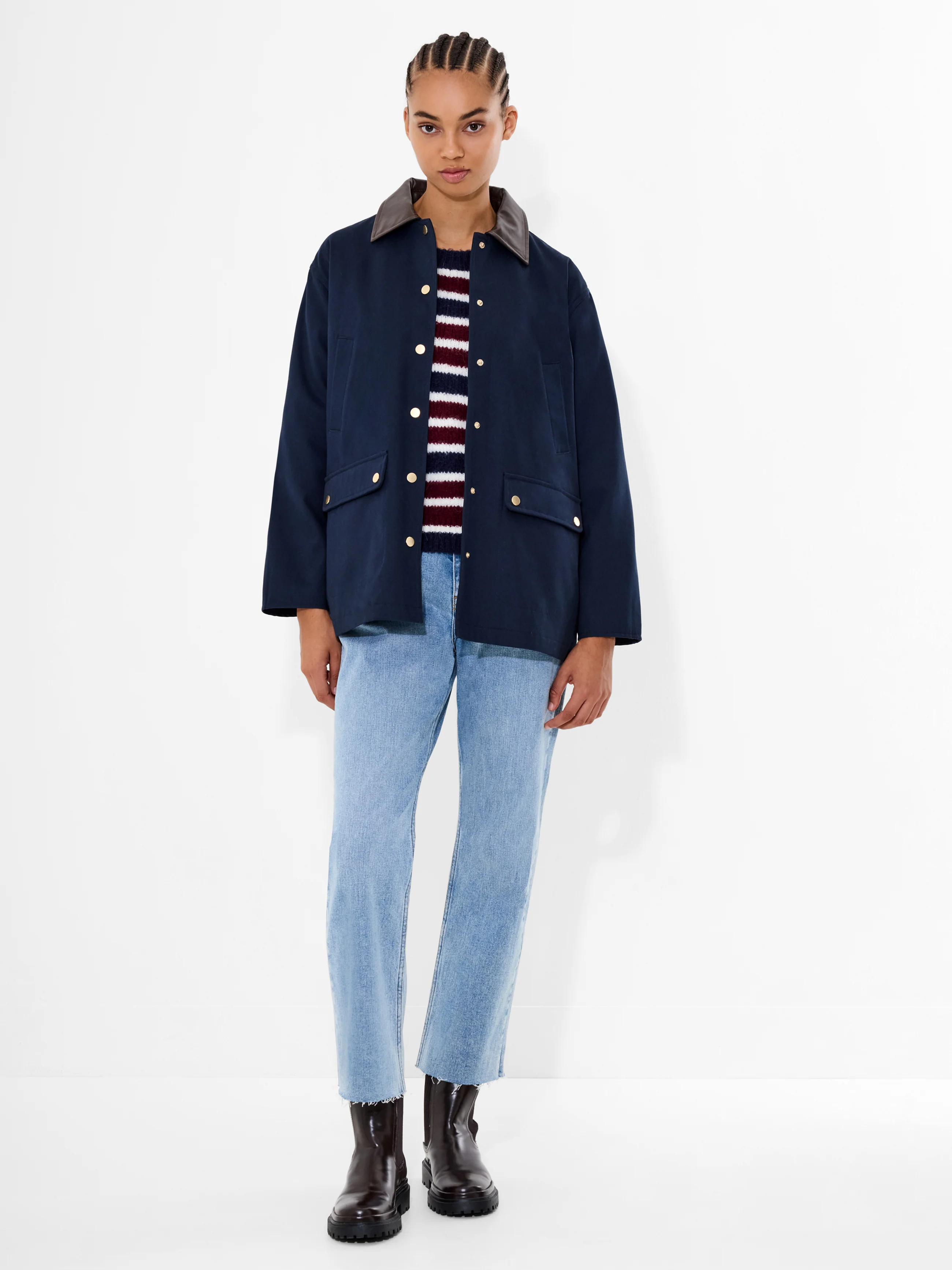 Contrast Collar Barn Jacket - Image 2