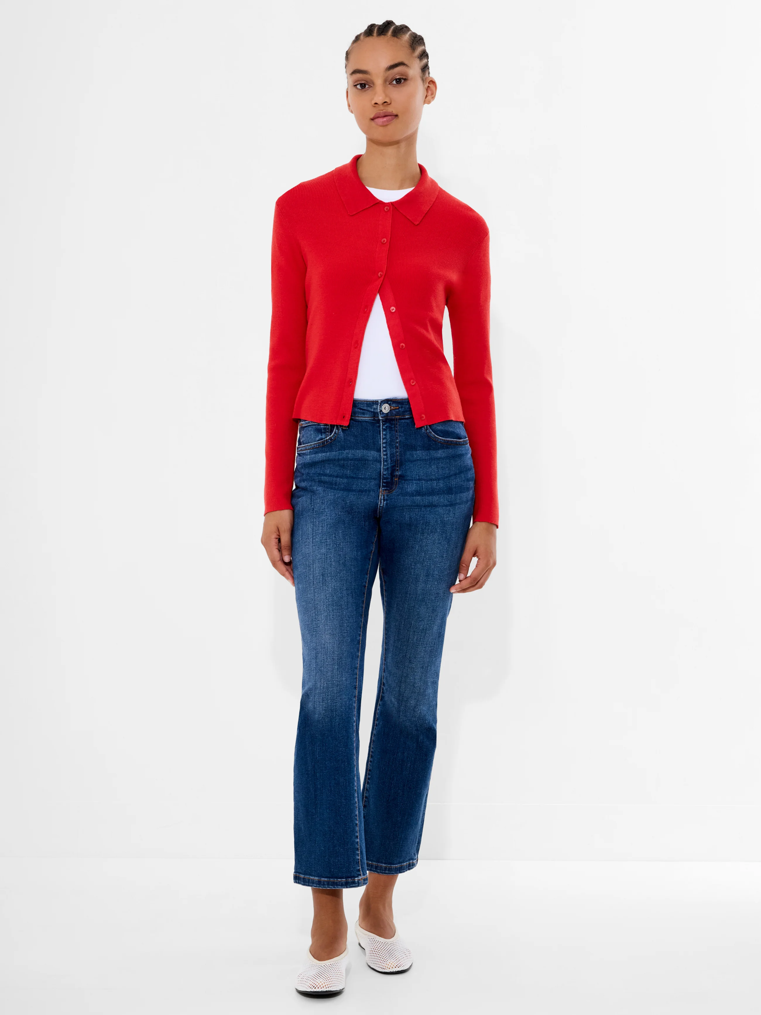 Cosysoft Knit Button Down Long Sleeve Top - Image 2