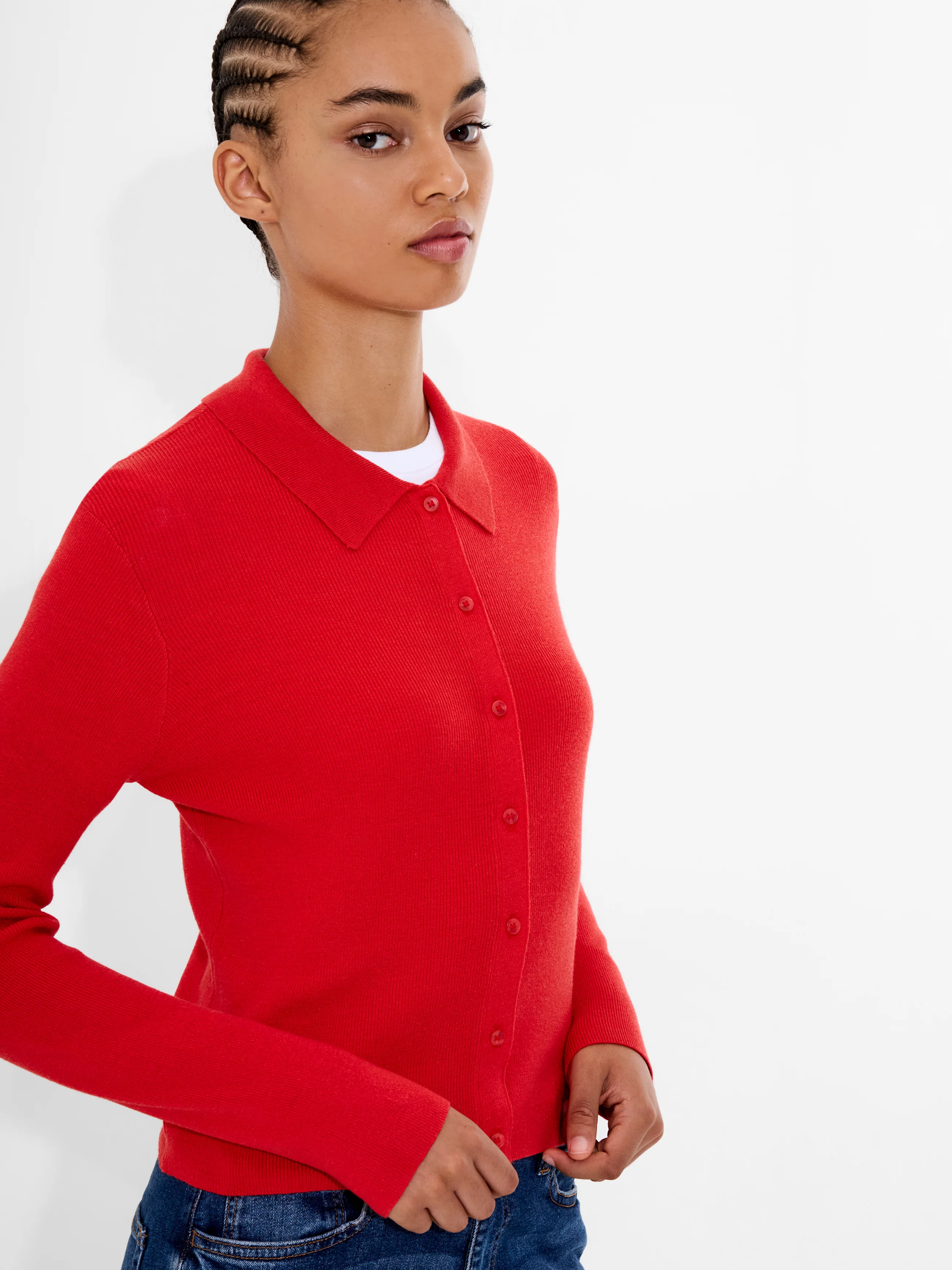 Cosysoft Knit Button Down Long Sleeve Top - Image 3