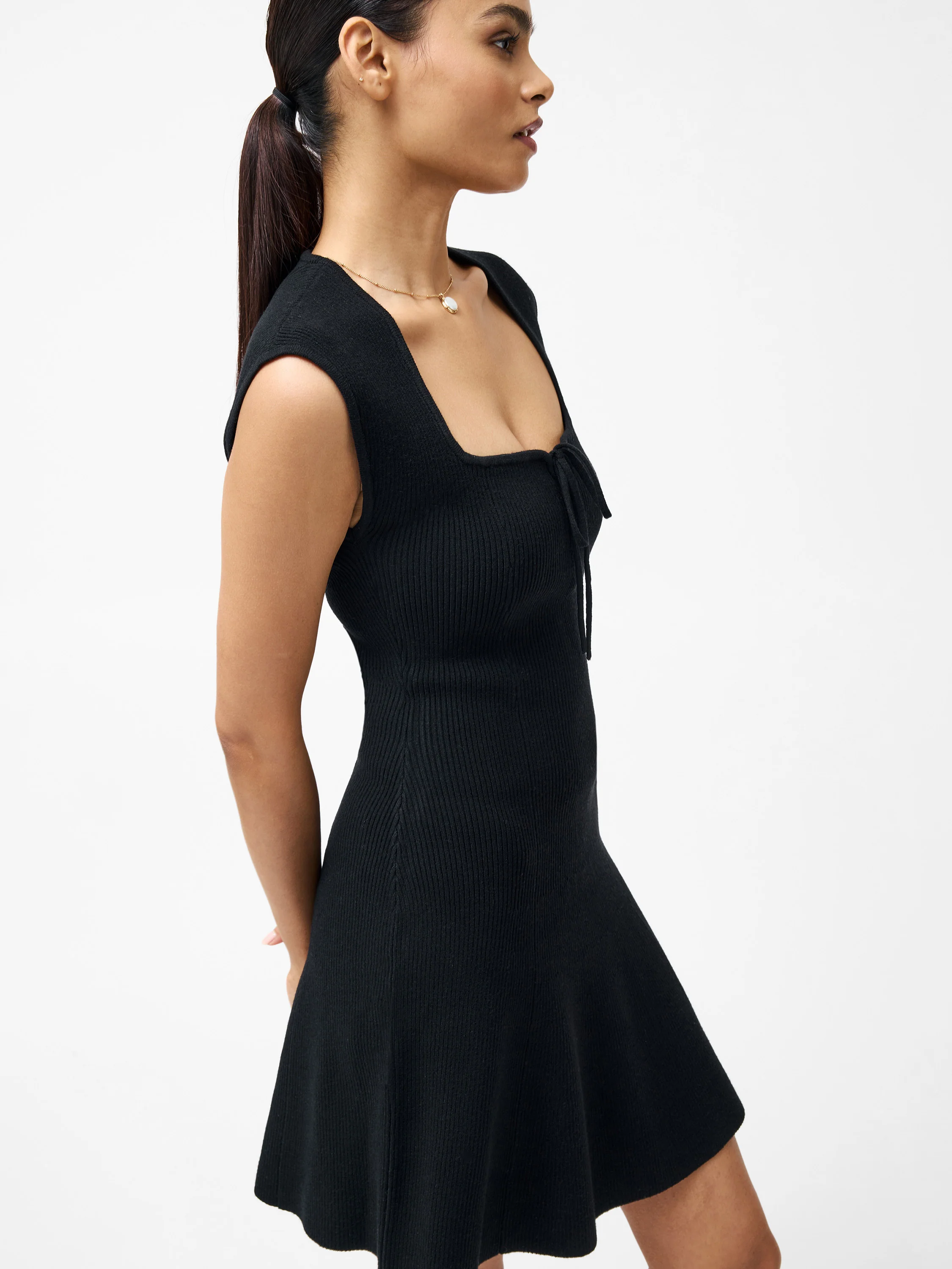 Cosysoft Tie Front Flared Mini Dress - Image 2